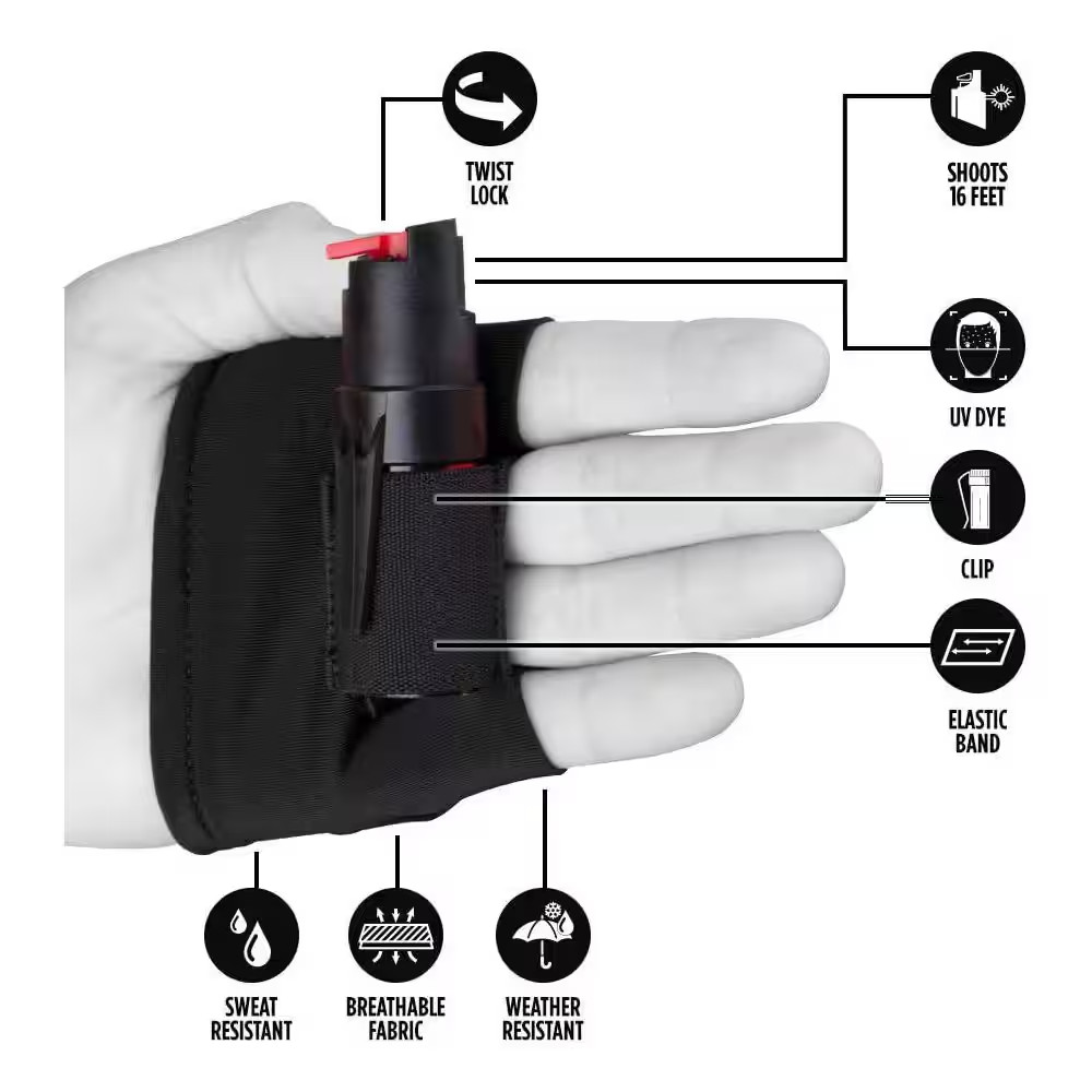 Pepper Spray Runner'S Pepper Spray with Knuckle Protection 3-In-1, Instafire Xtr