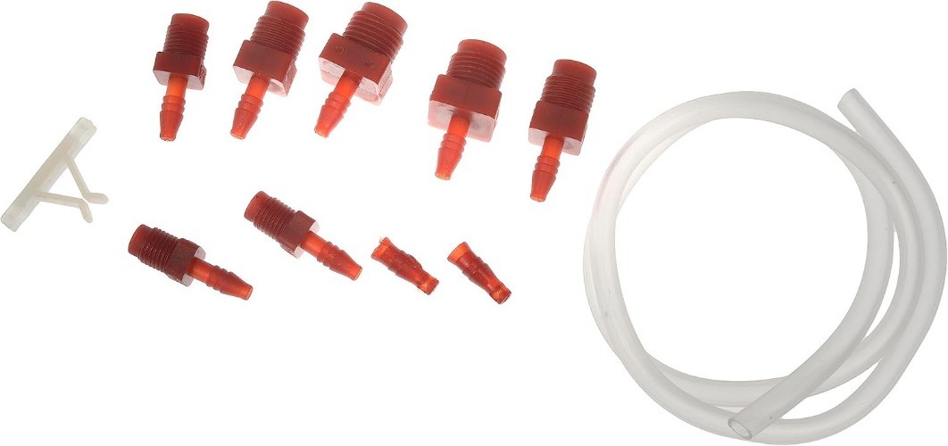 Master Cylinder Bleeder Kit - 22 In. Hose, Clip, And 6 Fittings Universal Fit
