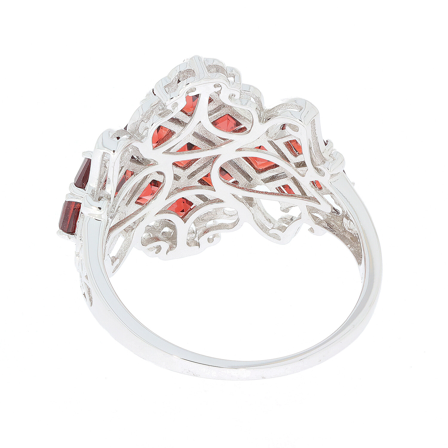 Sterling Silver Semi Mount Ring Setting Princess SQ 4X4mm Cluster White