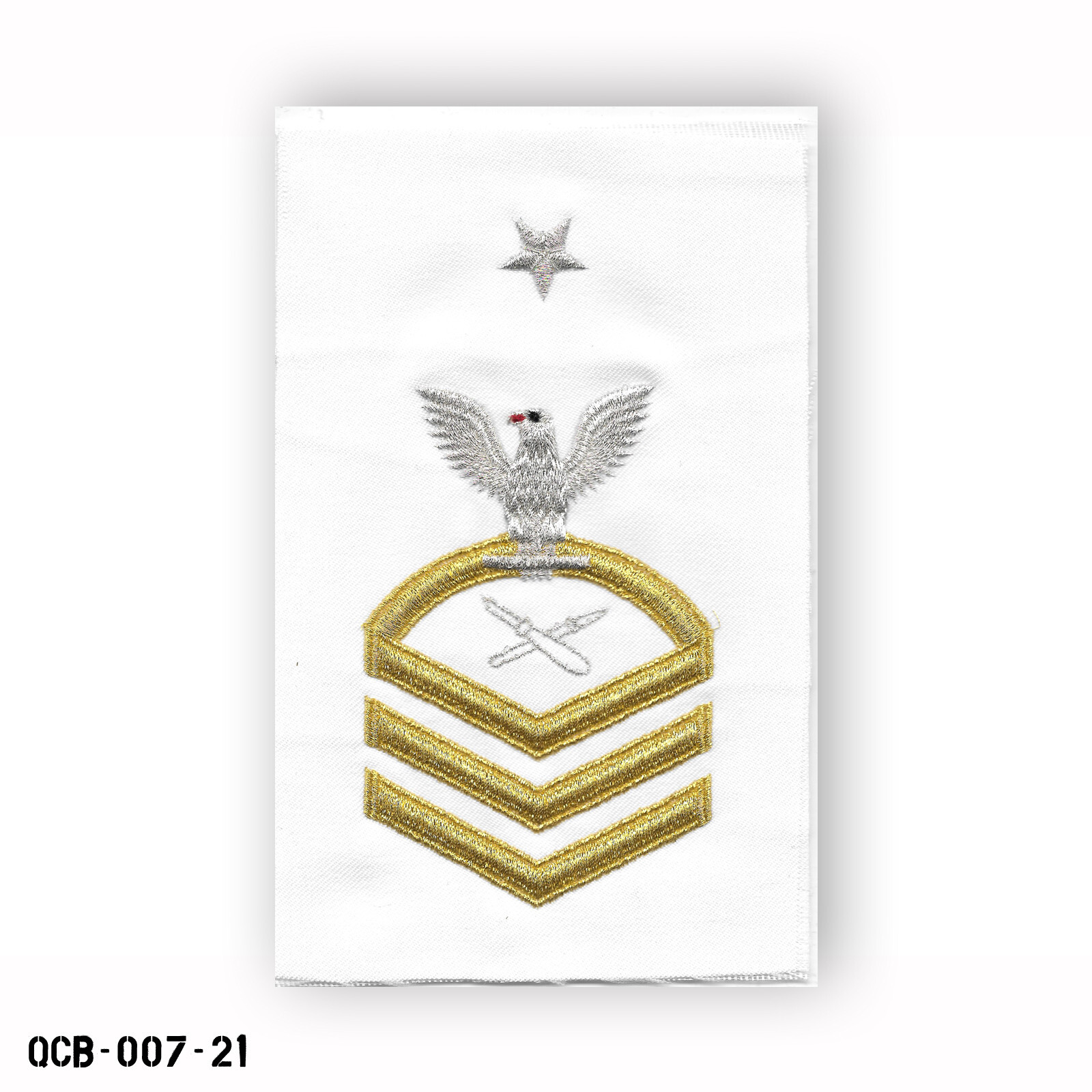 Lithographer White Sleeve Patch LG ~ US Navy E8 Senior Chief Petty Officer ~ NEW
