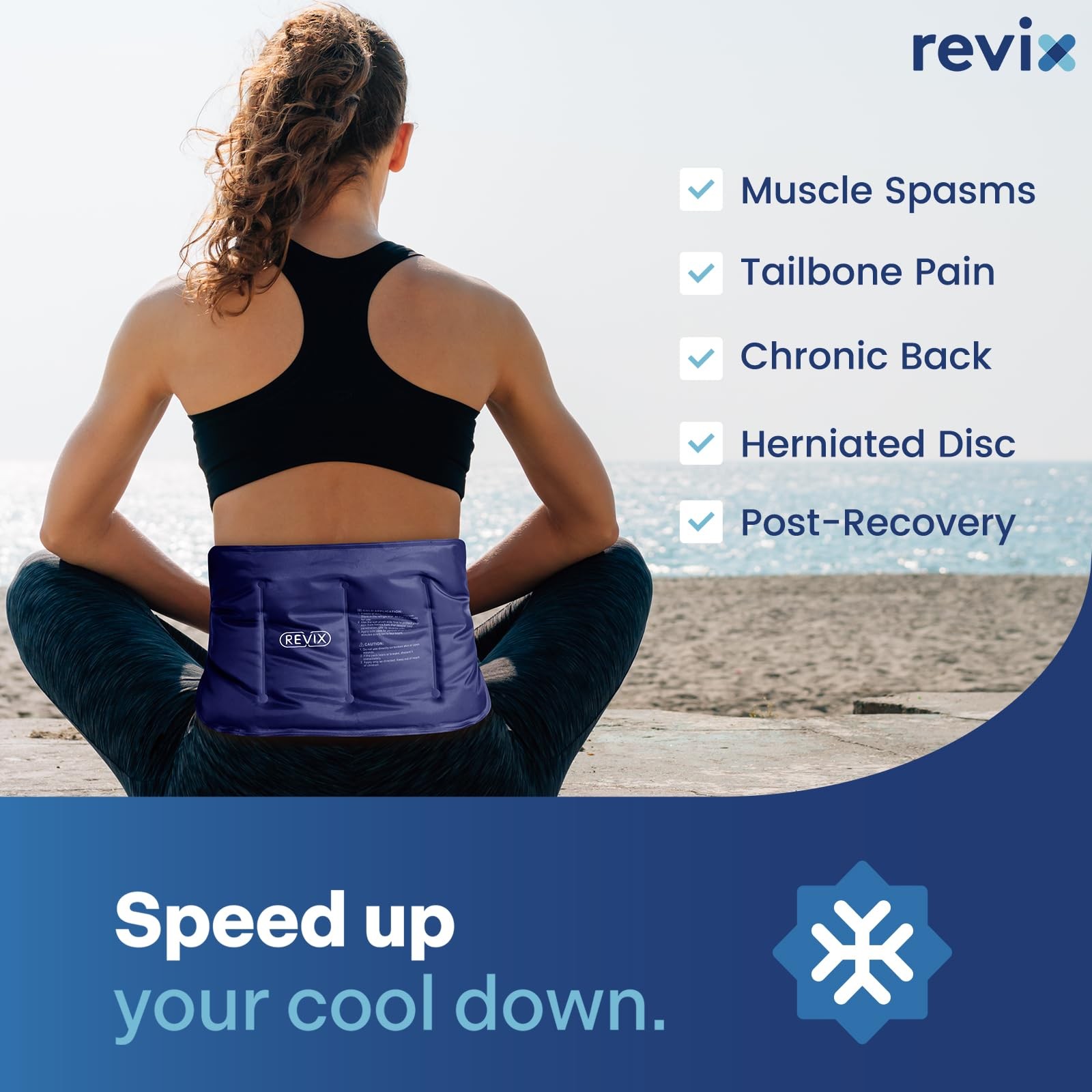 Ice Pack for Injuries Reusable Gel for Lower Back, Cold Packs for Back Should...