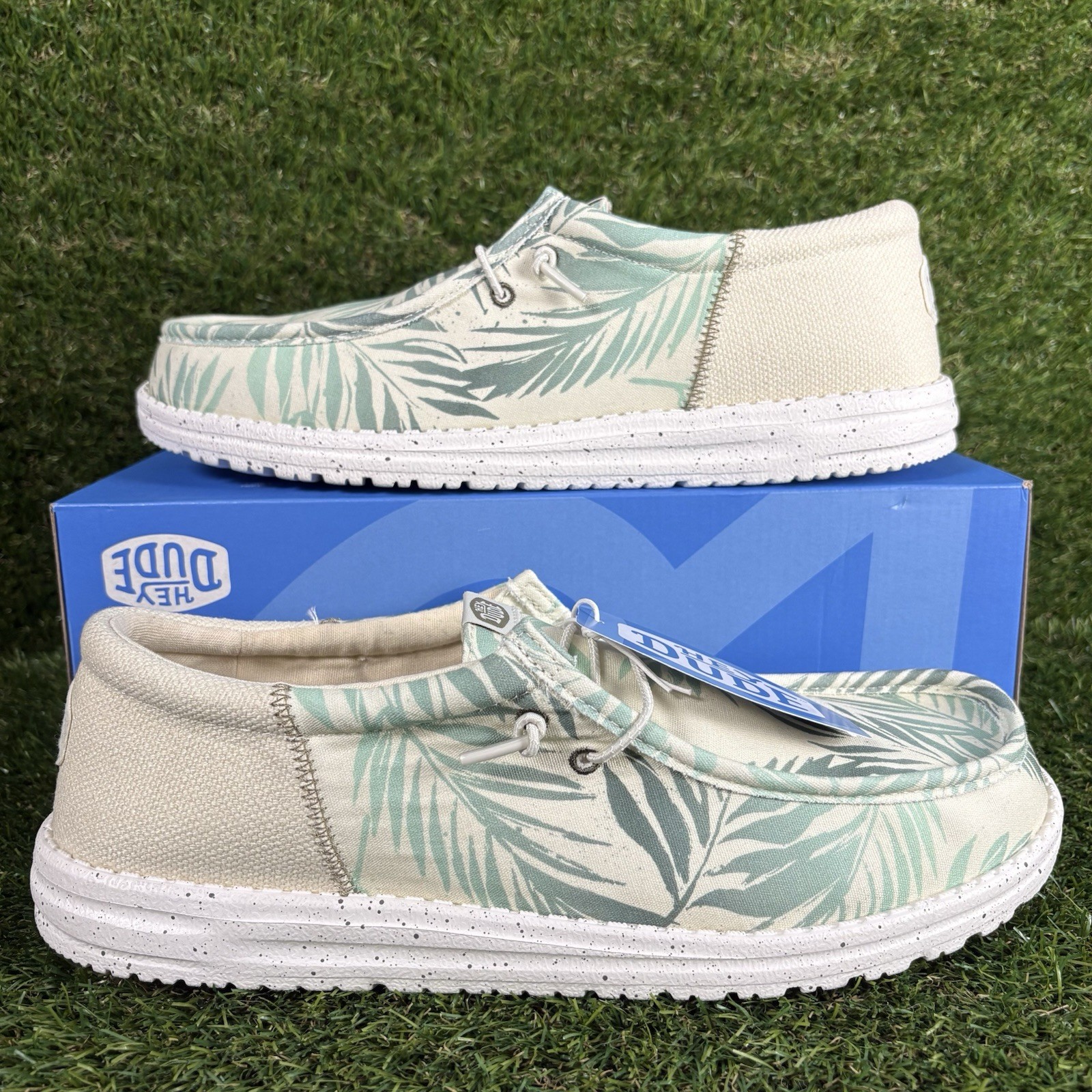 Hey Dude Wally Funk Psych Palm Men's Size 12 Casual Beach Slip on Shoes NEW