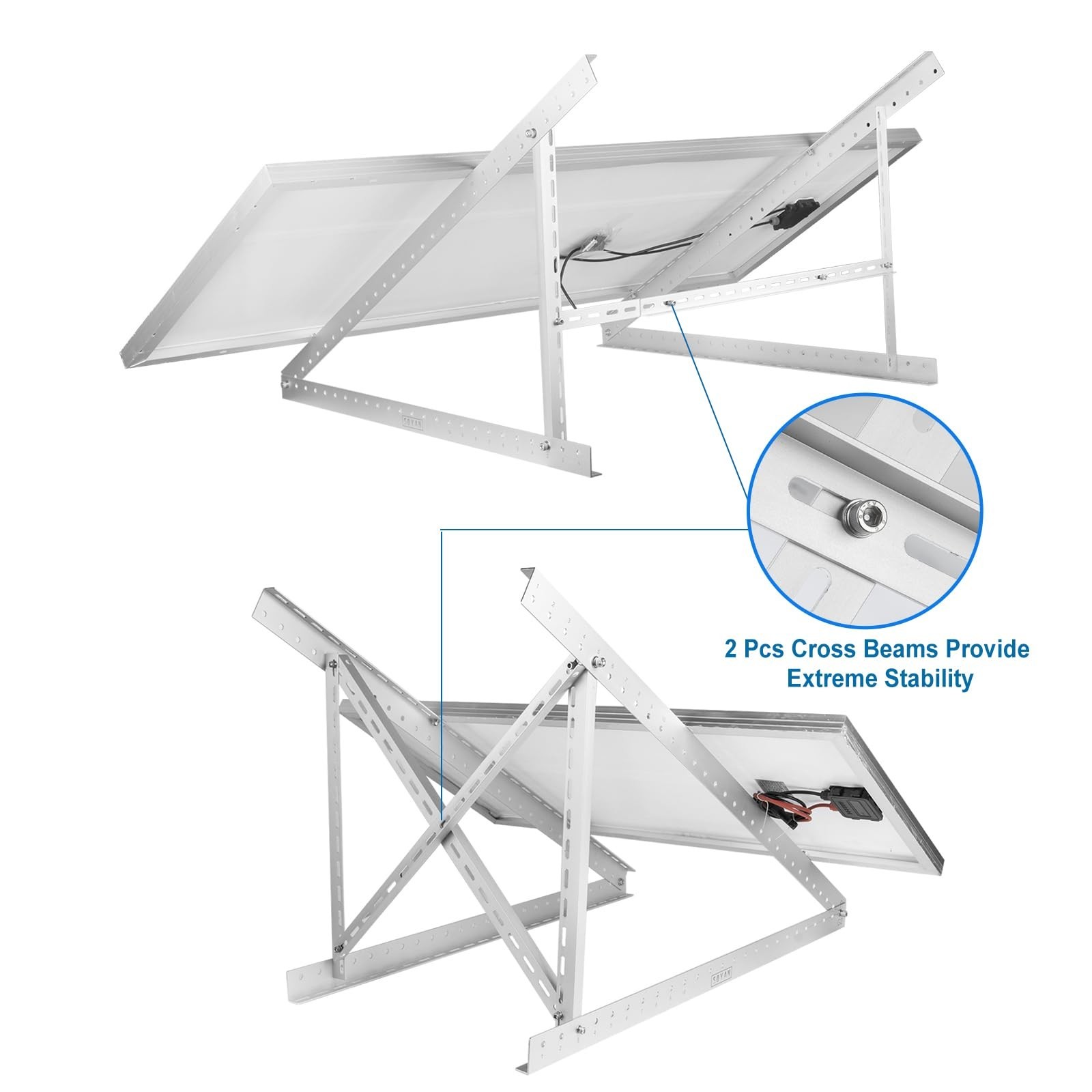 SOYAN 45" Solar Panel Mount Bracket 100-400 Watts Solar Panel Enhanced Cross