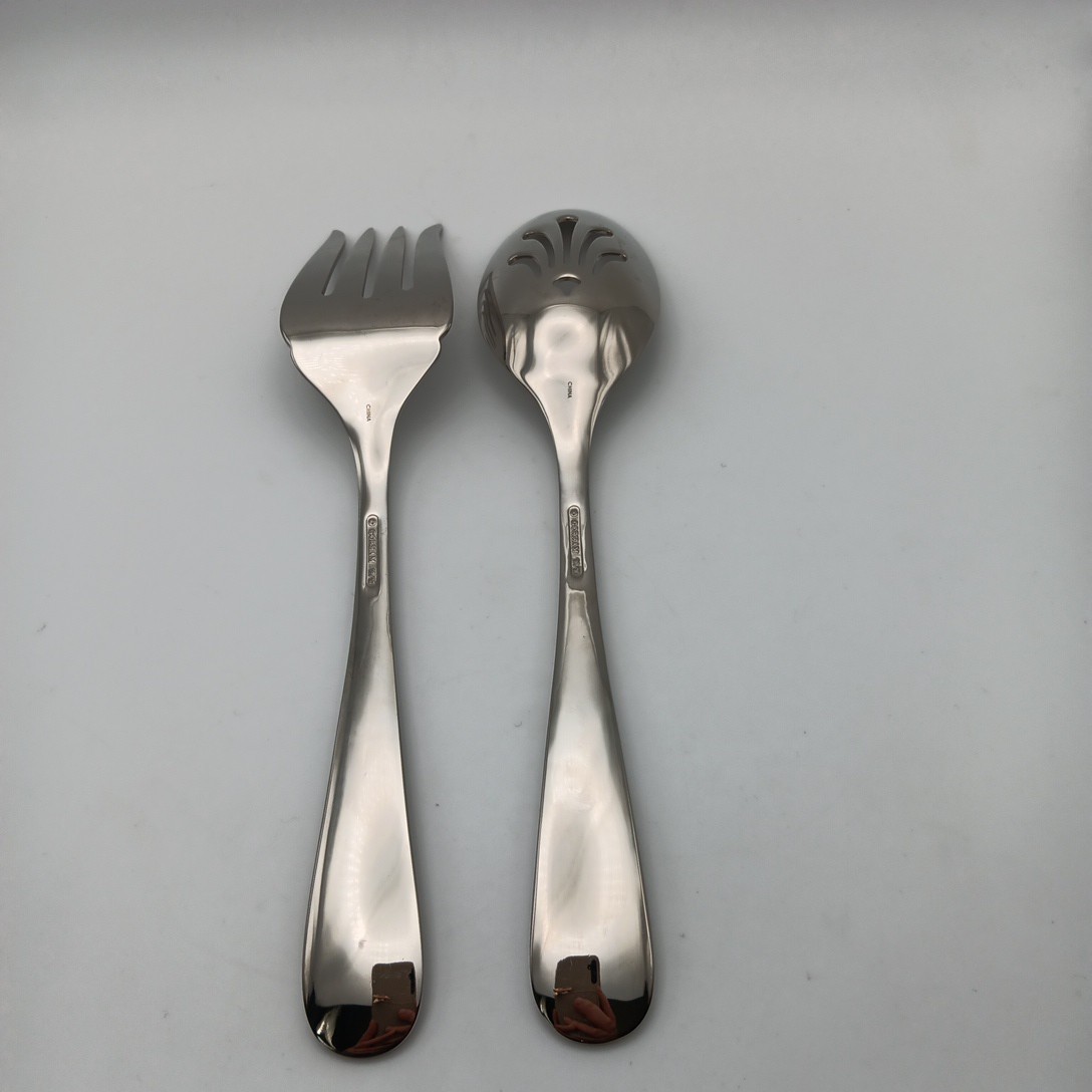 Gorham Braid Serving Hostess 2 Piece Set Spoon Fork Stainless Flatware New