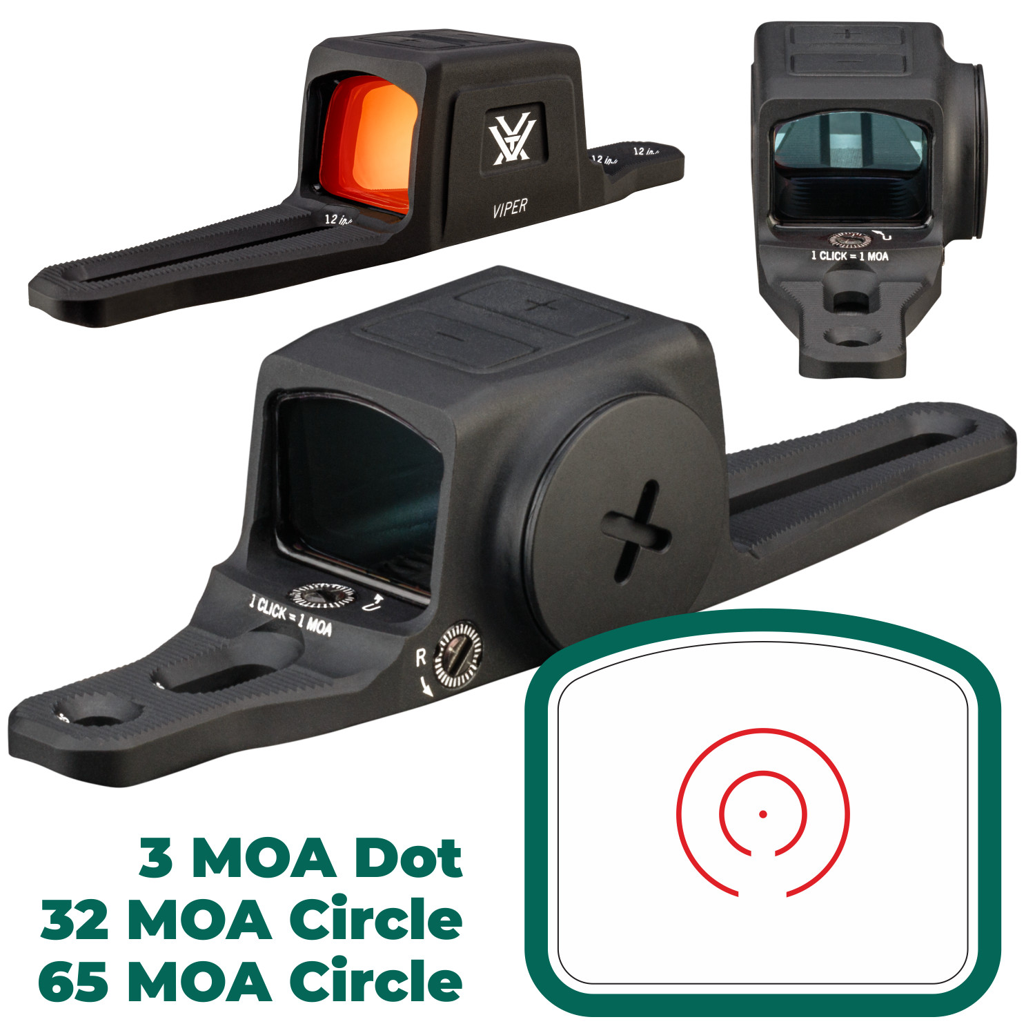 Vortex Optics Viper Enclosed Multi-Reticle Micro Red Dot VPR-SGMRD3-MR-E