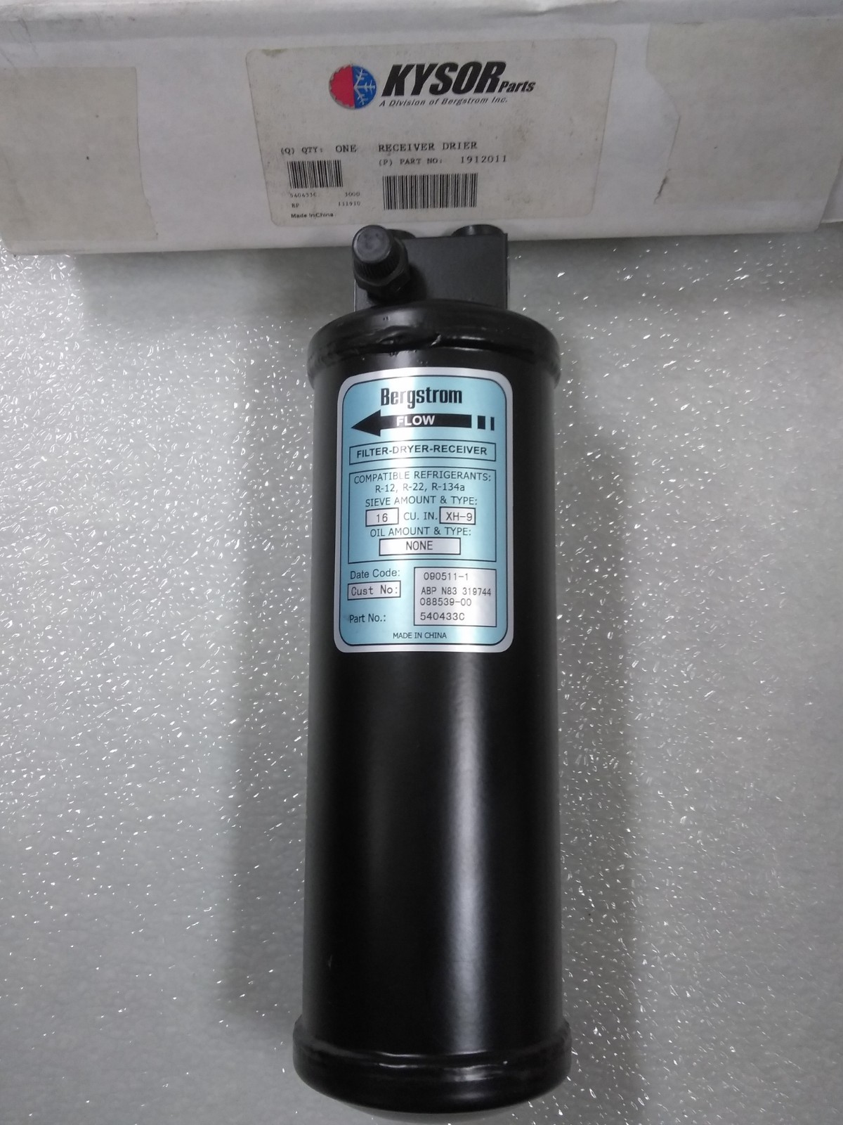 Kysor Receiver Drier For Freightliner Part# 1912011