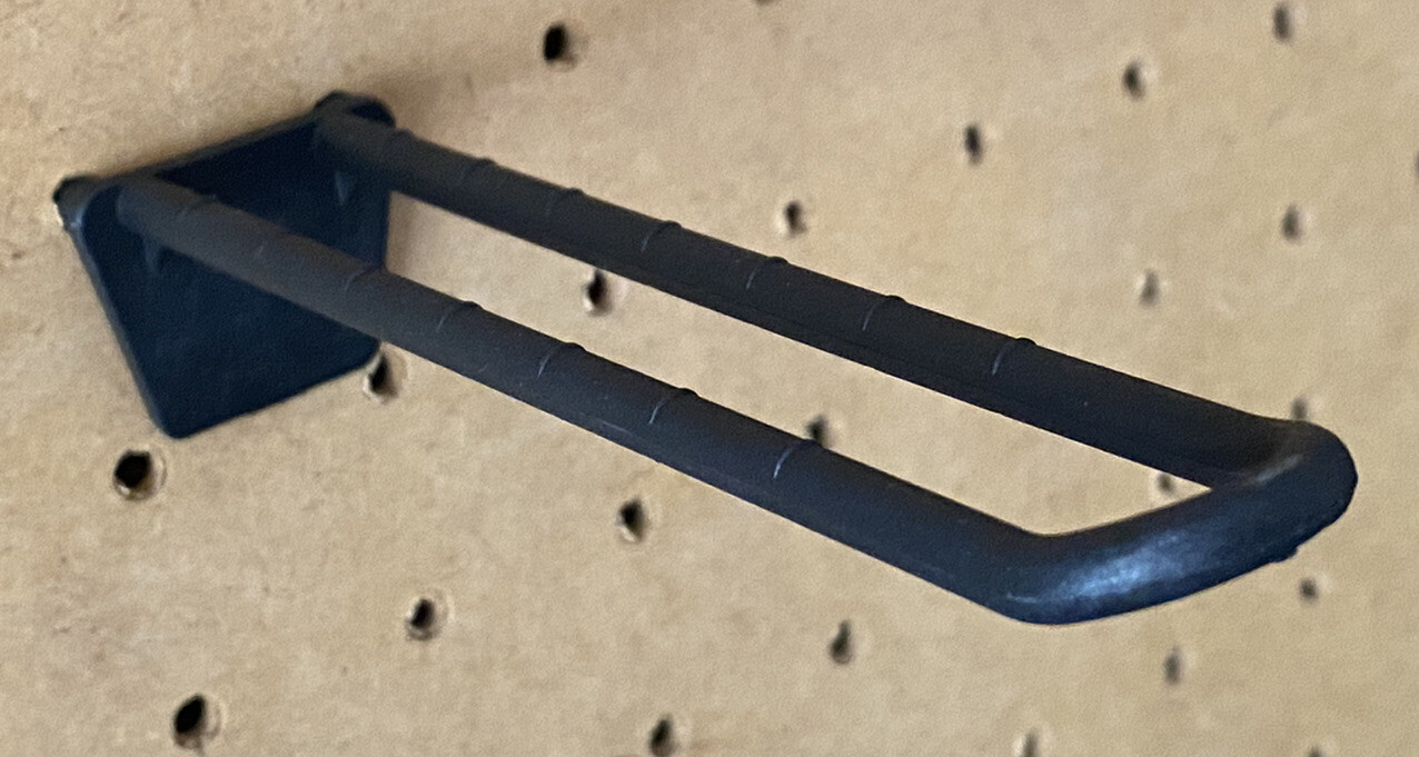(6 PACK) 4.5 Inch Black Plastic Peg Loop Hooks for Pegboard & Slatwall