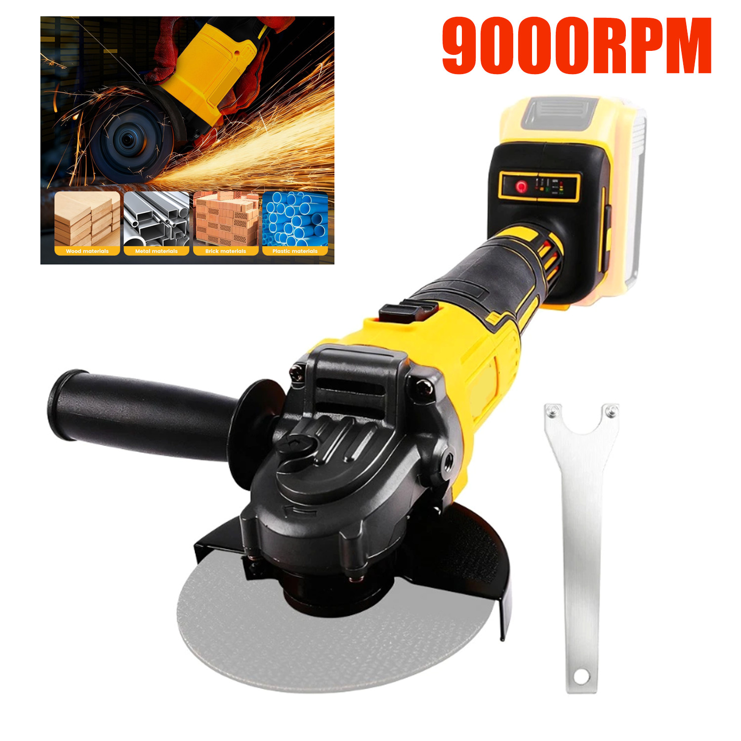 4-1/5" Cordless Angle Grinder Brushless For Dewalt 20V Battery Max Cut Off Tool