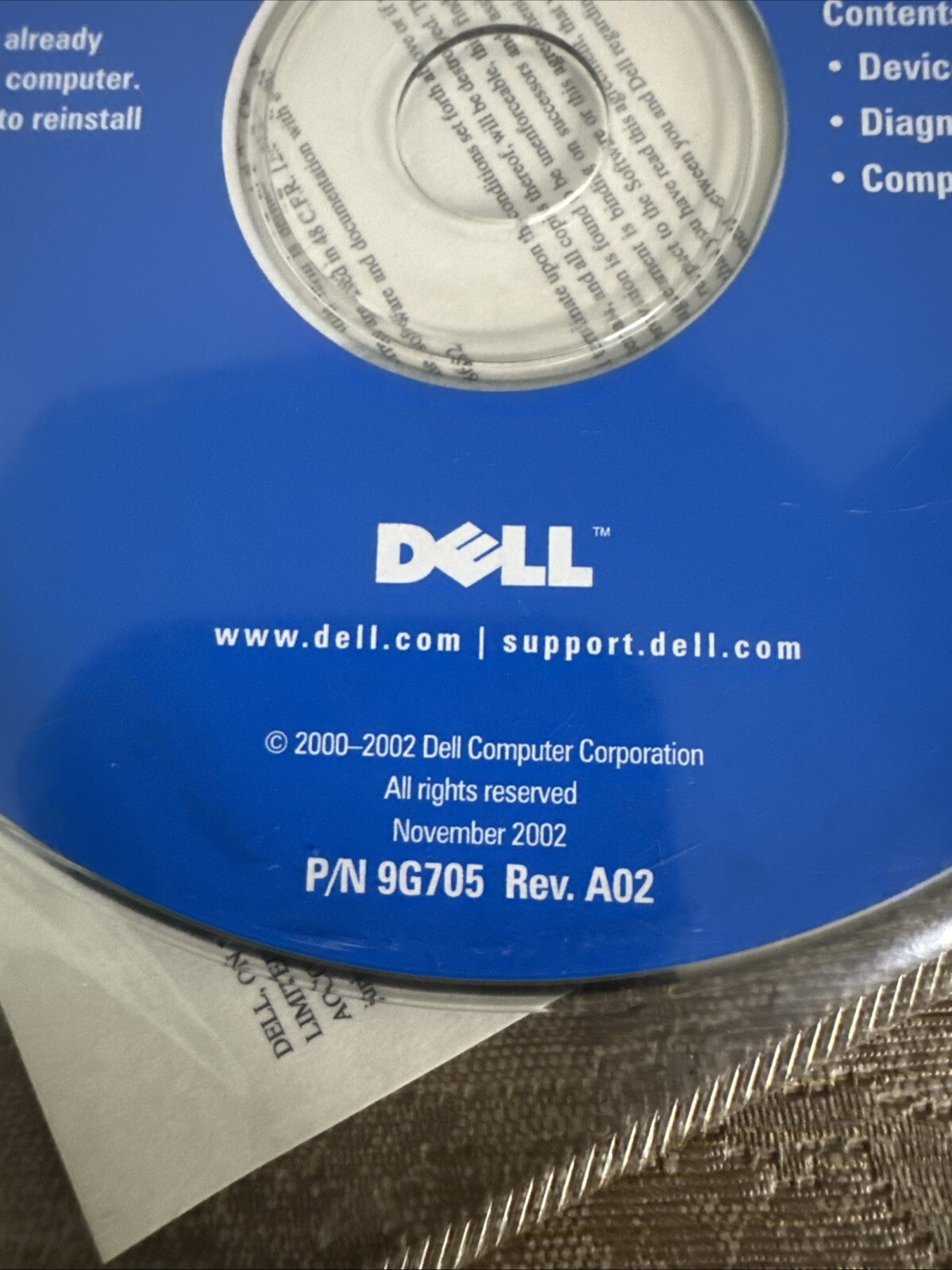Vintage Dell Dimension Resource CD 2000- 2002 only Drivers and Utilities CD