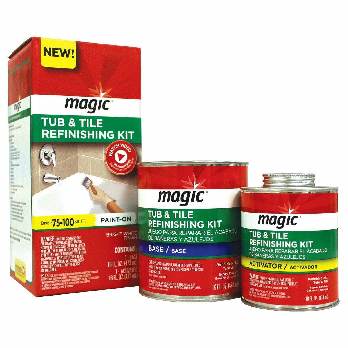 MAGIC 3124 Tub and Tile Refinishing Kit - Bright White - Paint On