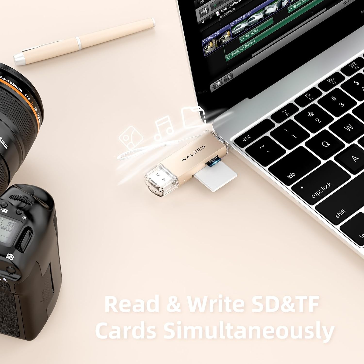High-Speed USB 3.0 & USB-C SD Card Reader - Dual Slot Adapter for Max Efficiency