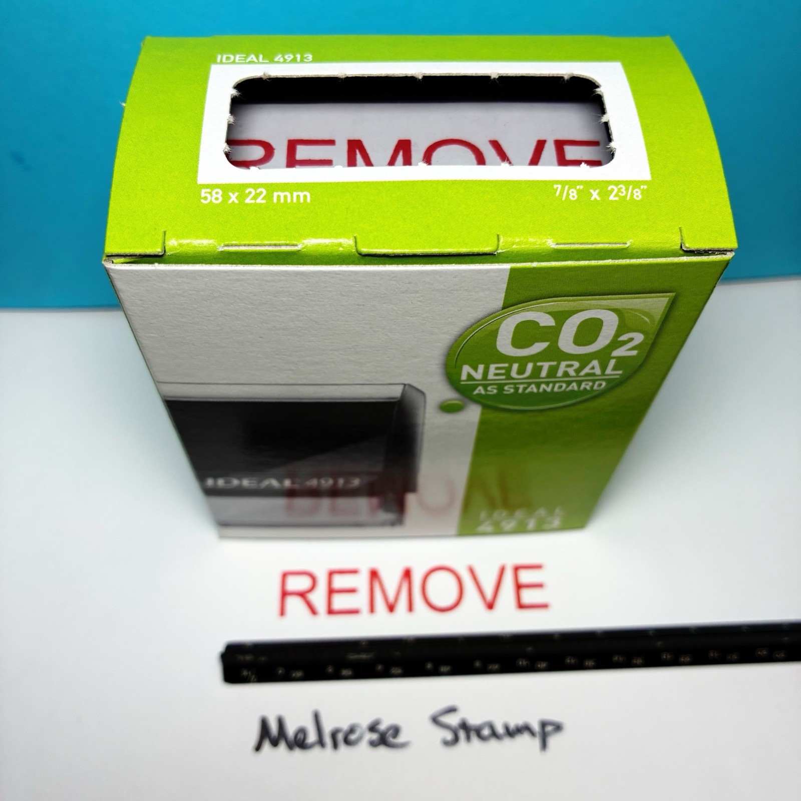 Remove Rubber Stamp Red Ink Self Inking Ideal 4913