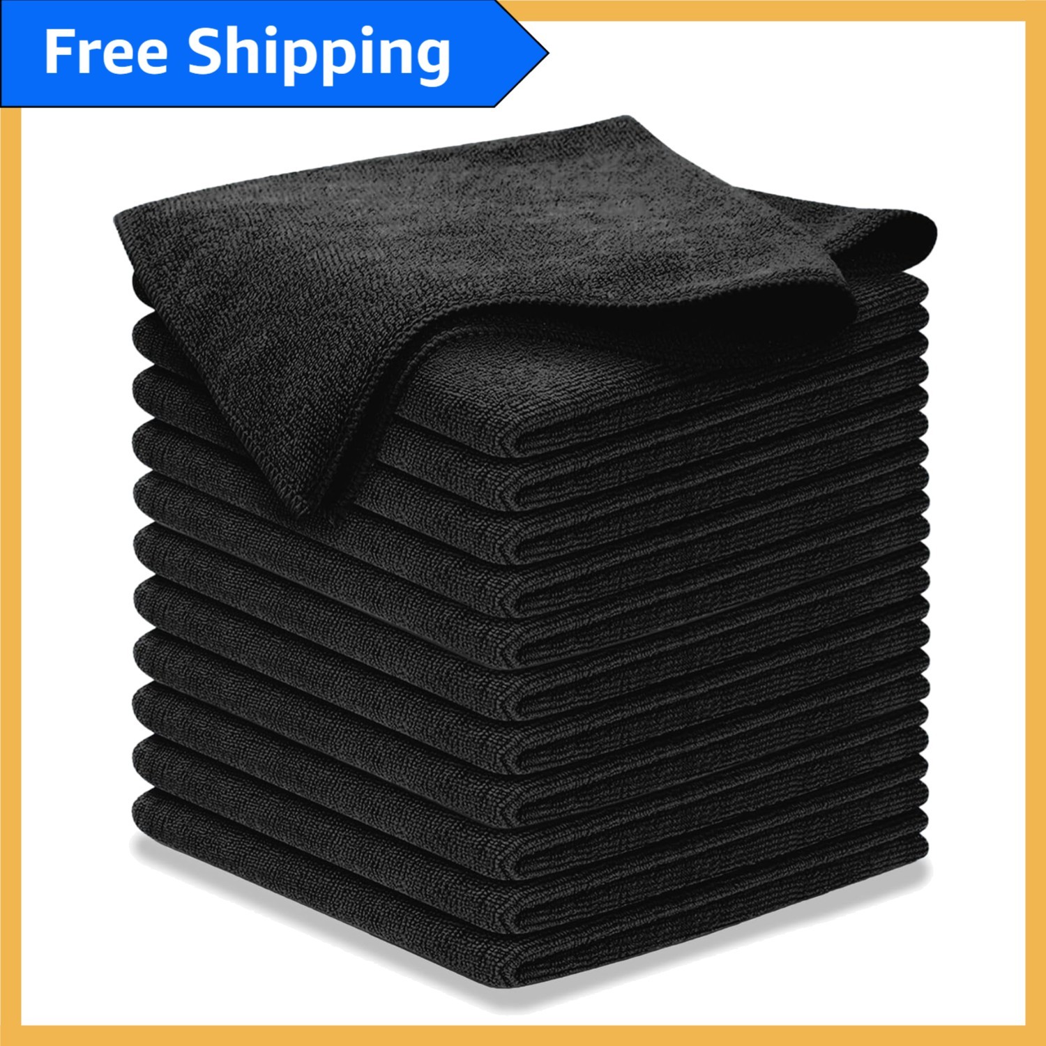 Grip-Root Weave 300GSM Microfiber Cleaning Towels - 12.5" Lint-Free Pack of 12