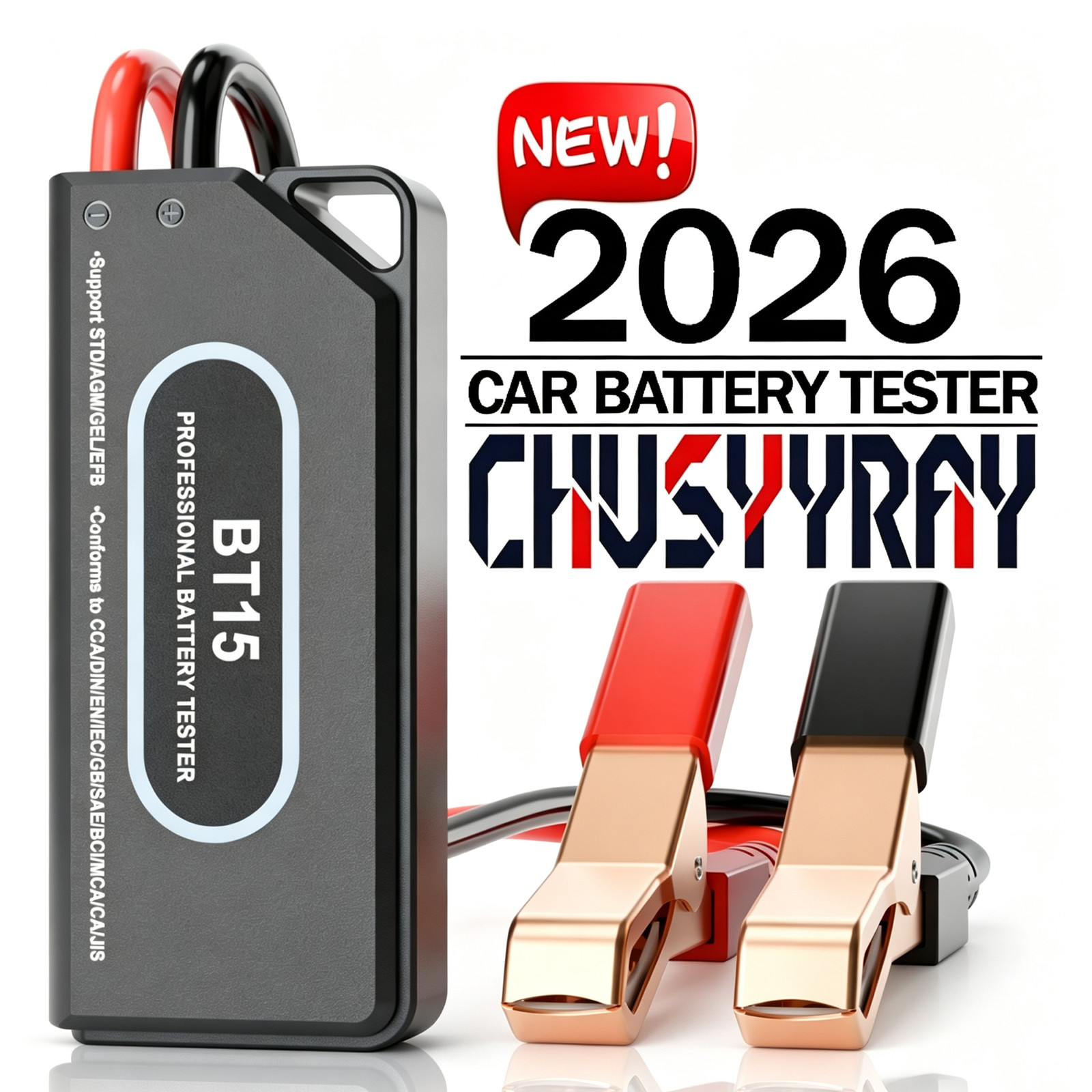 1PCS CHUSYYRAY BT15 Car Battery Tester 12V Load Tester Charging System Analyzer
