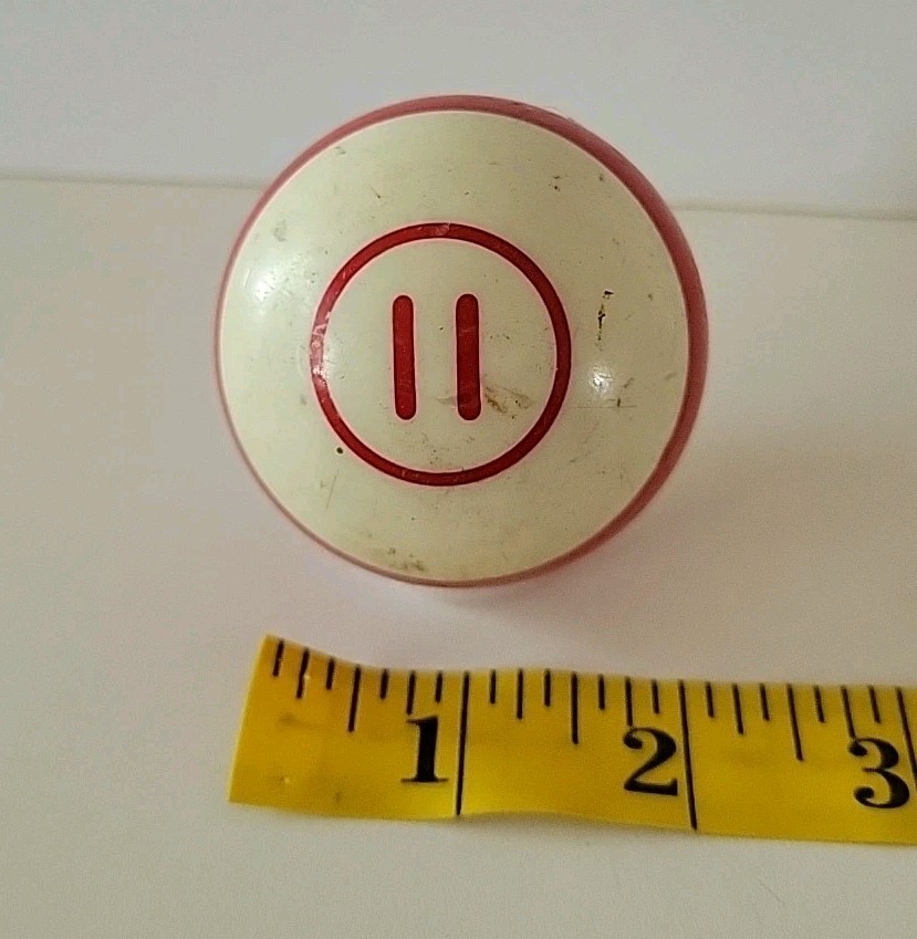 Vintage No. 11 Striped Red White Pool Ball Billiard 2" Replacement (R)