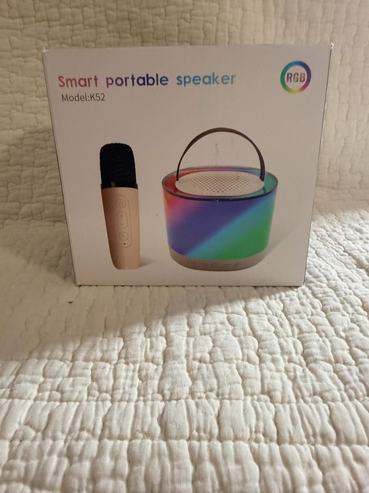 K52 Portable Speaker Microphone Karaoke RGB Bluetooth Wireless Mini Set