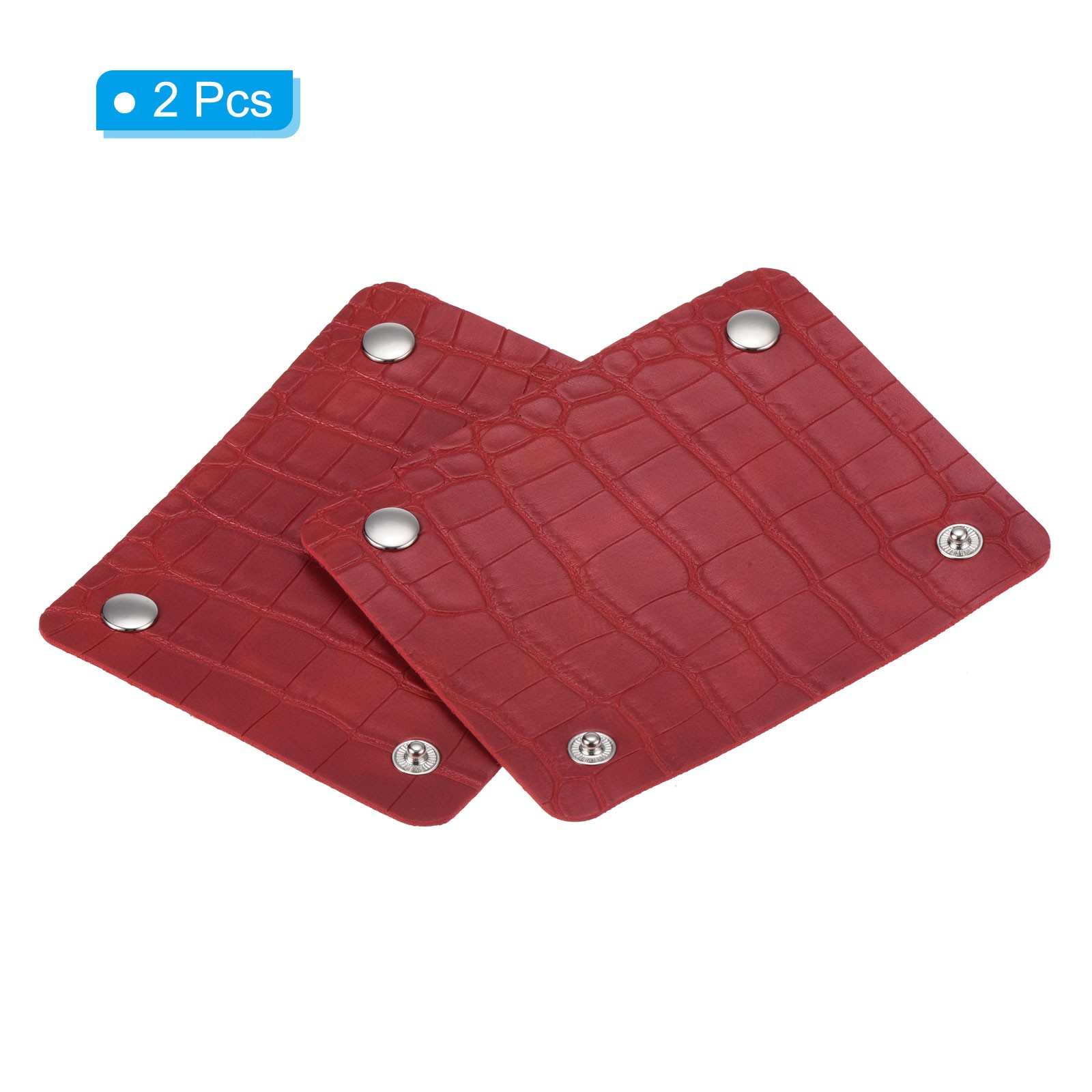 Luggage Handle Wrap, 2 Pack Irregular Pattern PU Handbag Grip with Clasp, Red