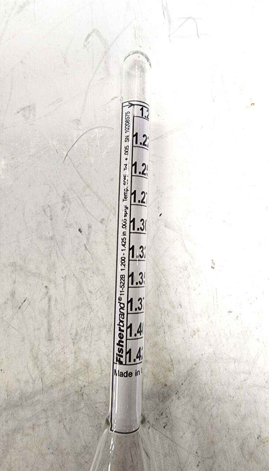 FISHERBRAND HYDROMETER 11522B SPECIFIC GRAVITY