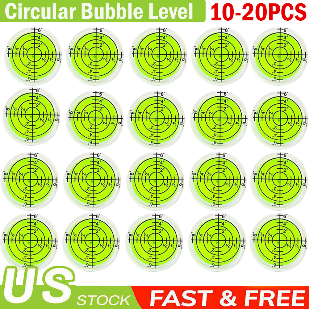 10/20x Circular Bubble Level Bullseye Degree Marked Surface Round Spirit Levels