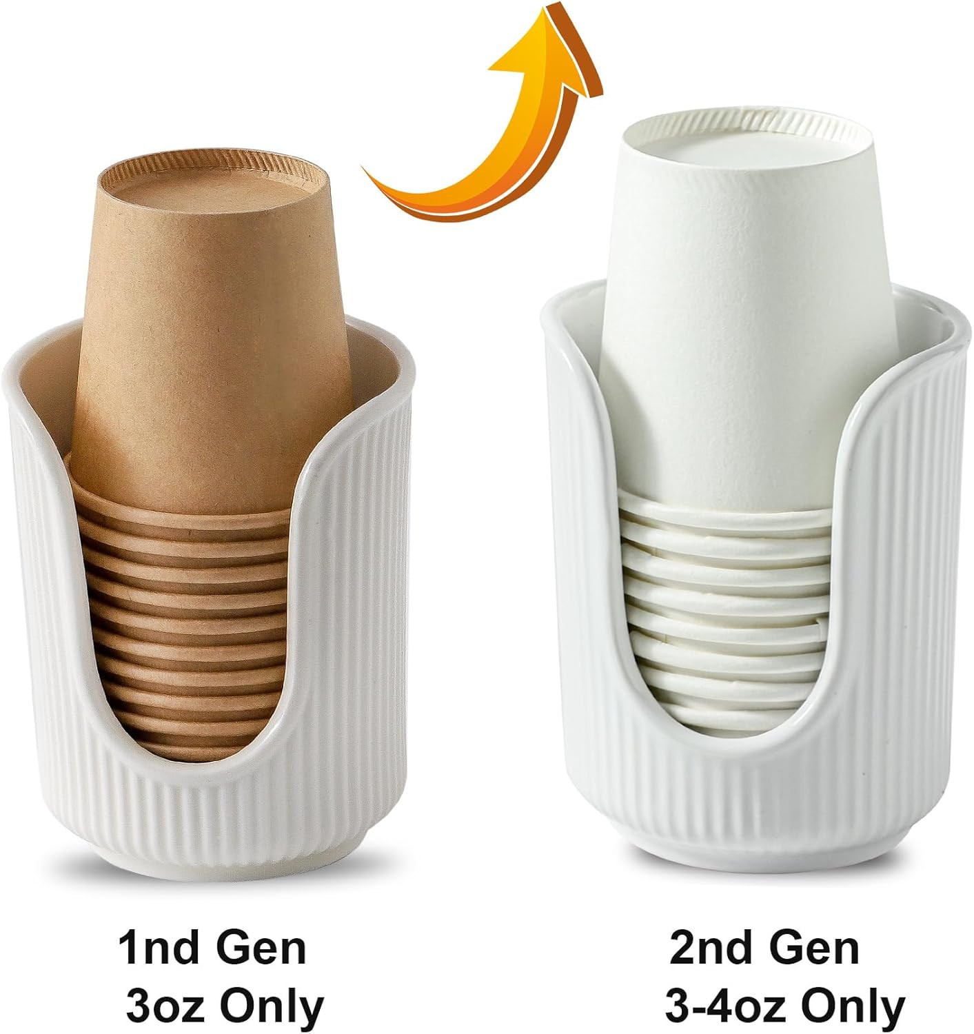 Ceramic Bathroom Cup Dispenser with Stylish Vertical Stripes - Disposable Mouthw