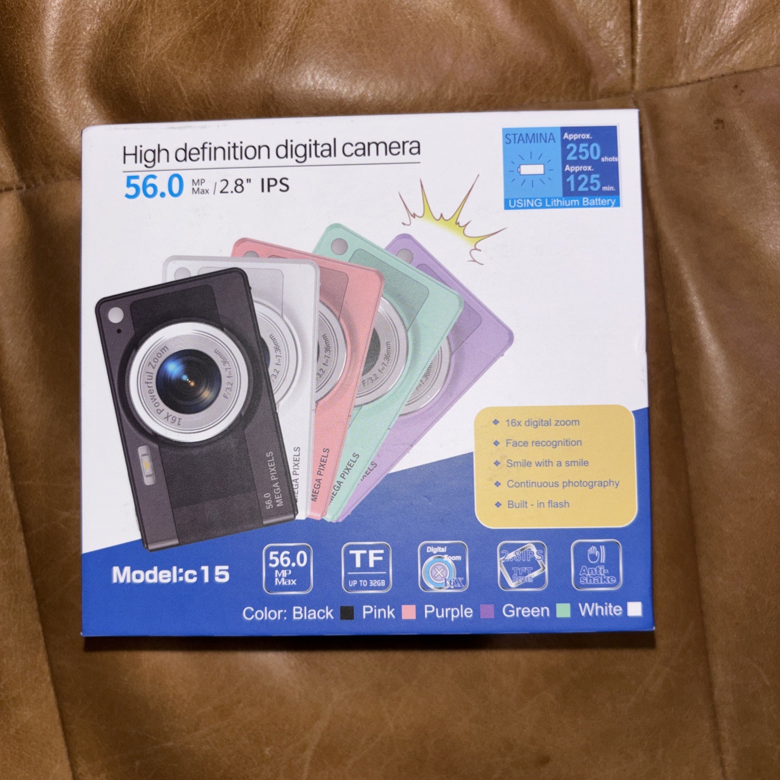 Digital Camera 56 MP 16x Digital Zoom 2.8" IPS Black
