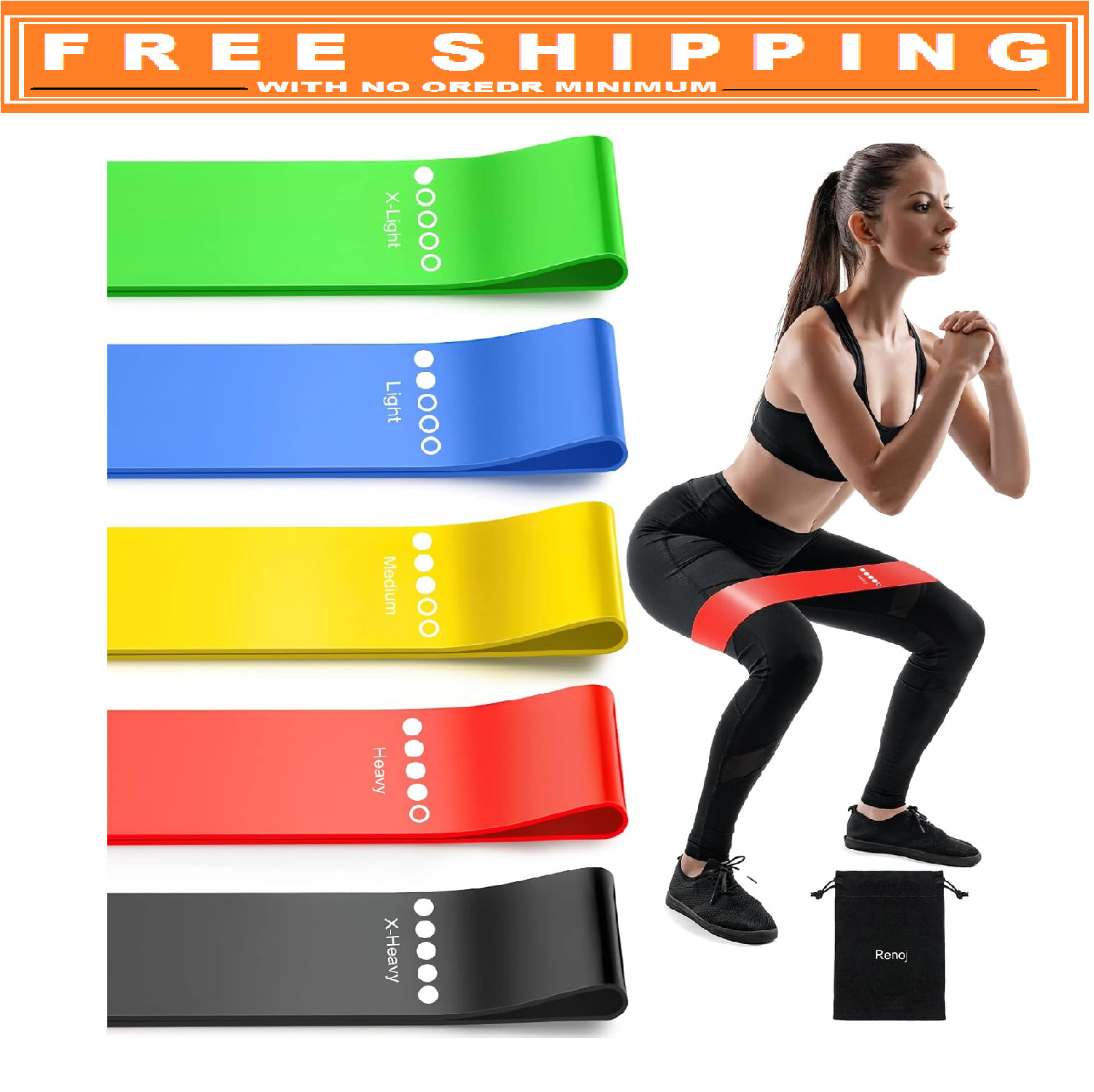Resistance Bands for Working Out, 5-Pack Elastic Exercise Bands for Strength