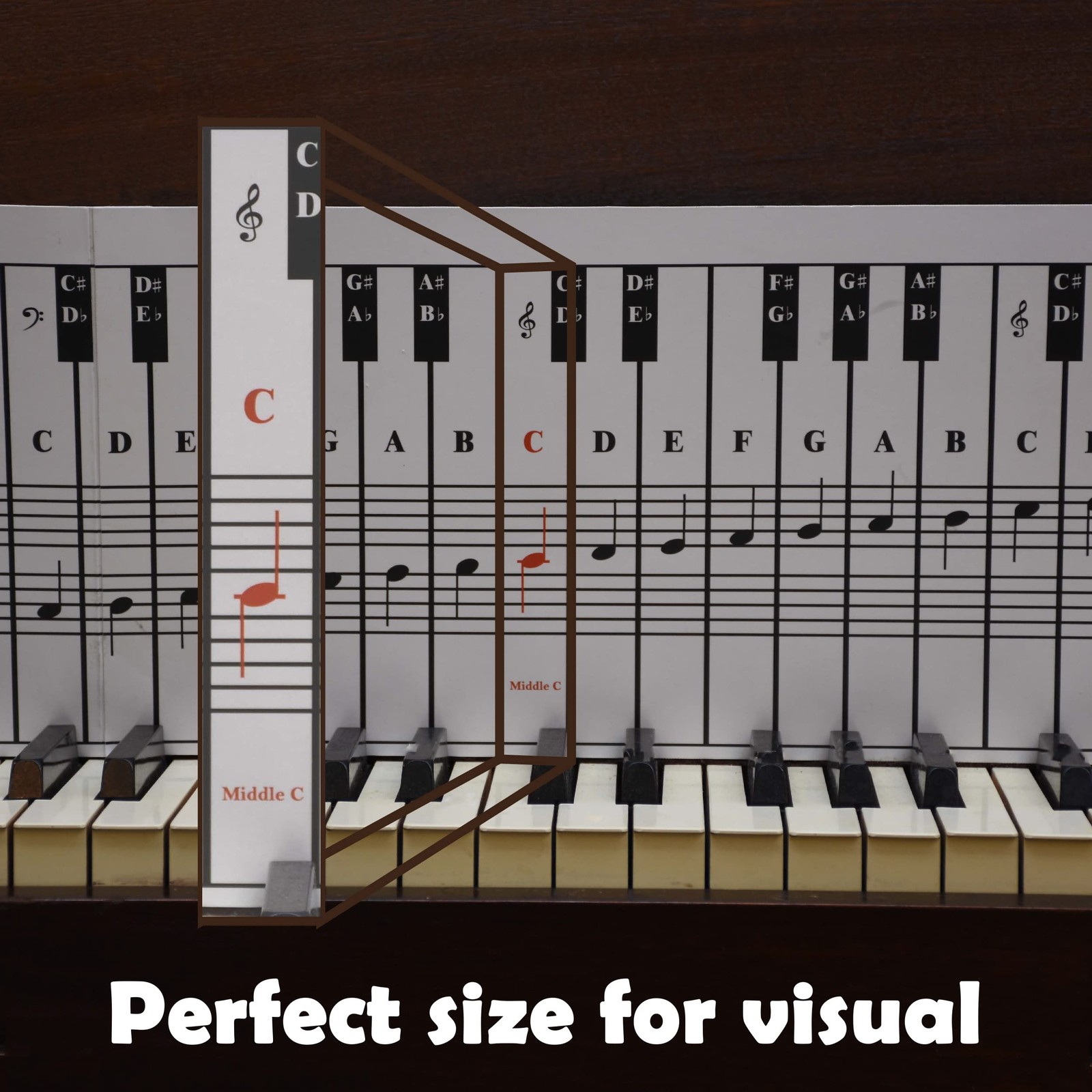 Piano and Keyboard Note Chart for 88 Keys, Use Behind the Keys, Ideal Visual ...