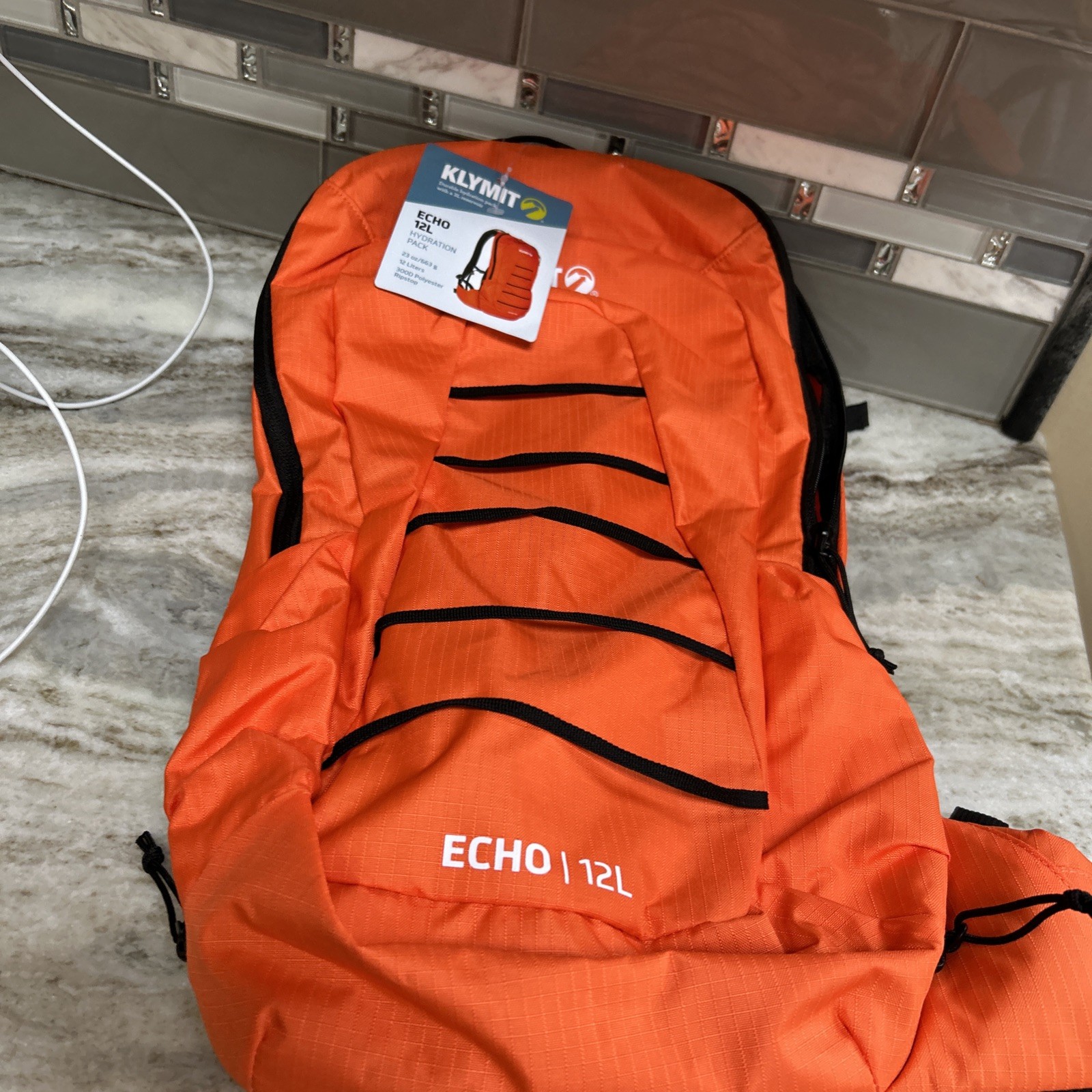 Klymit Echo 12L Hydration Pack (Orange Hike Camp Outdoor New 89$ Backpack