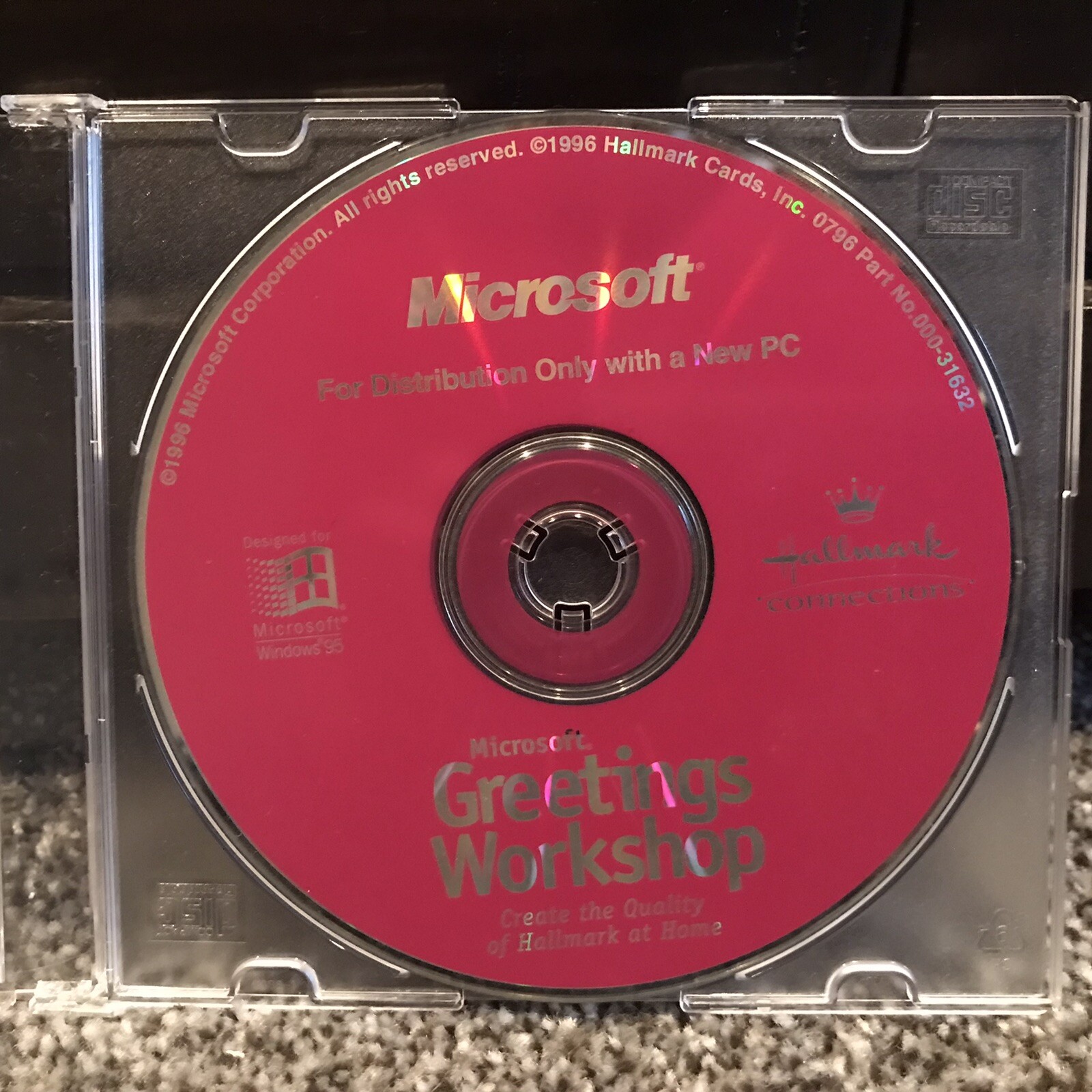Vintage 1996 Hallmark Connections Microsoft Greetings Workshop - Key Included