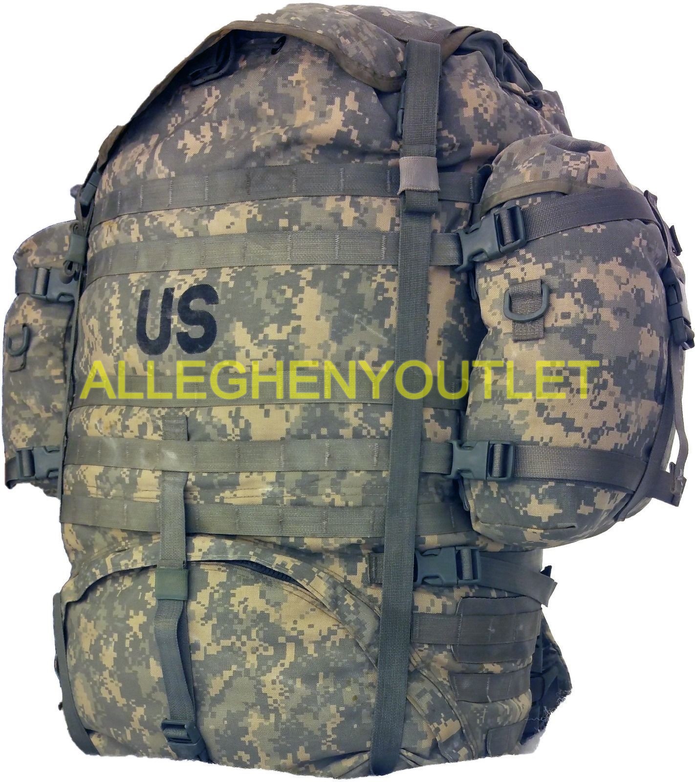 US MILITARY MOLLE ACU Large Rucksack Field Pack Complete Frame Pouches Strap VGC