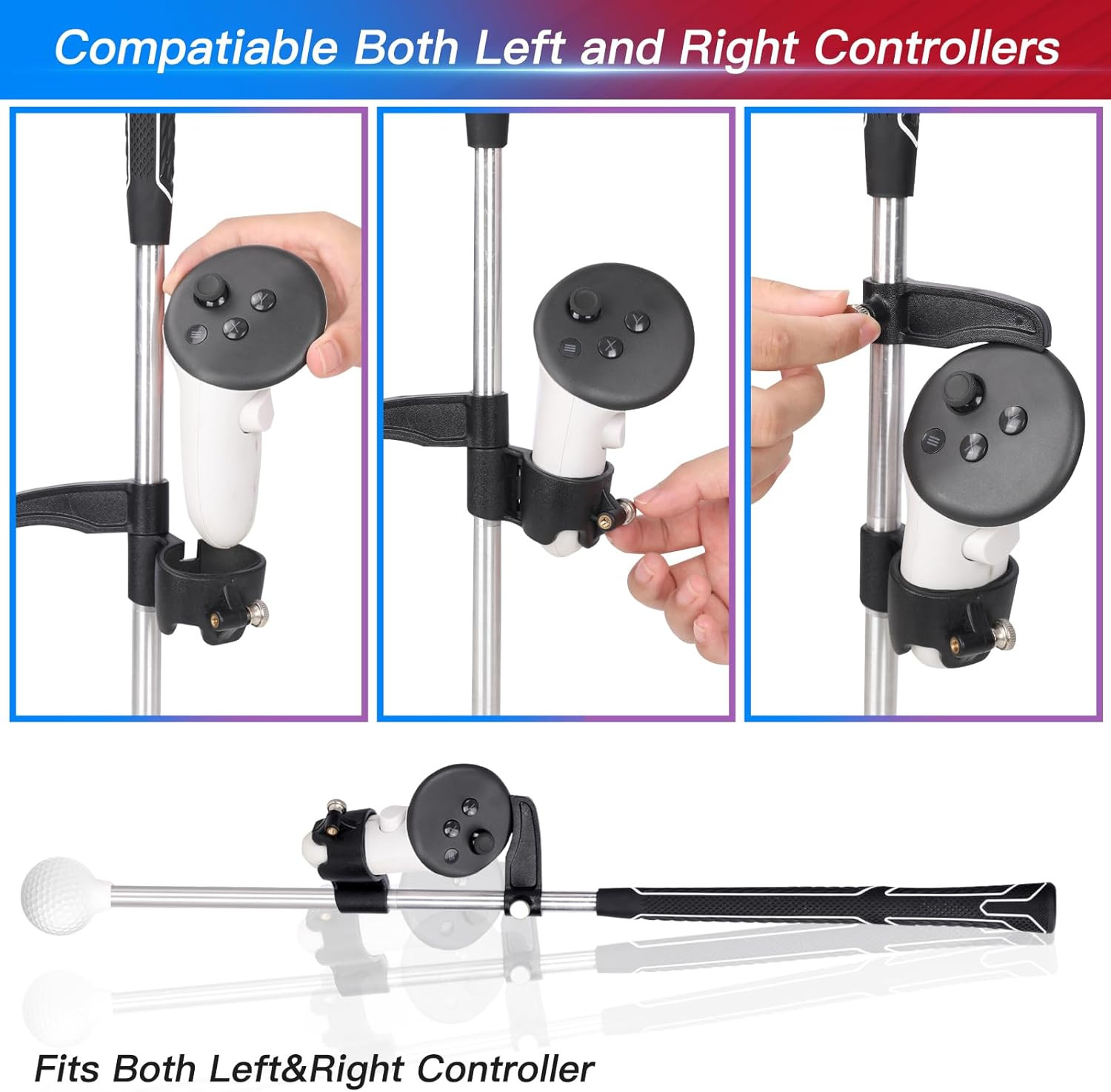 VR Weighted Golf Club Compatiable for Meta Quest 3/Quest 3S Controller Attachmen