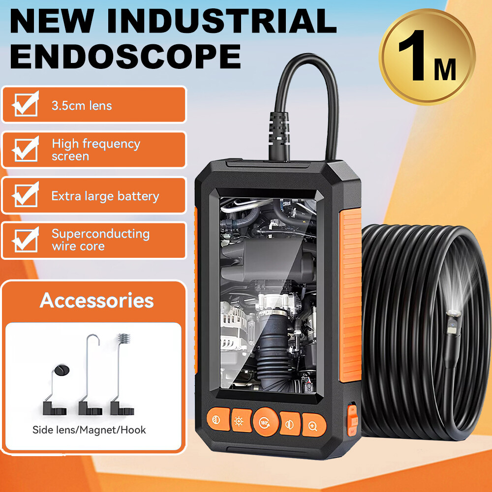 Waterproof IP67 Inspection Scope Dual Lens 1M Built-in Screen Plumbing Cam