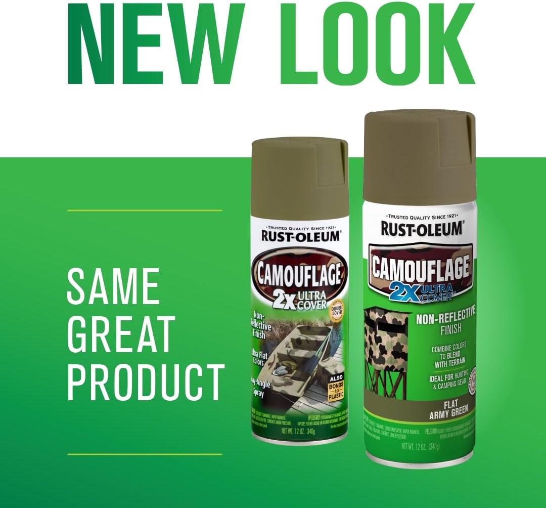 Camouflage Spray Paint Army Green 12 Oz 2 Pack