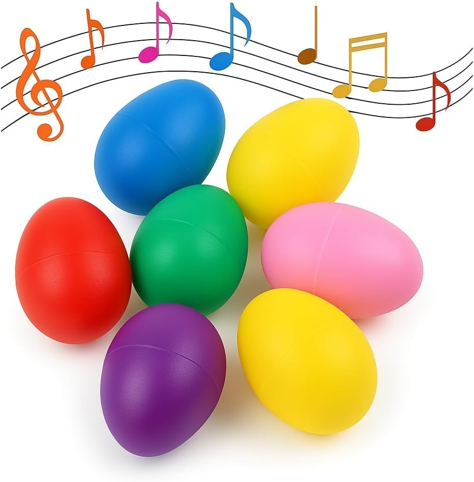 18 PCS Easter Egg Shakers for Kids – Colorful Percussion Musical Maracas for ...