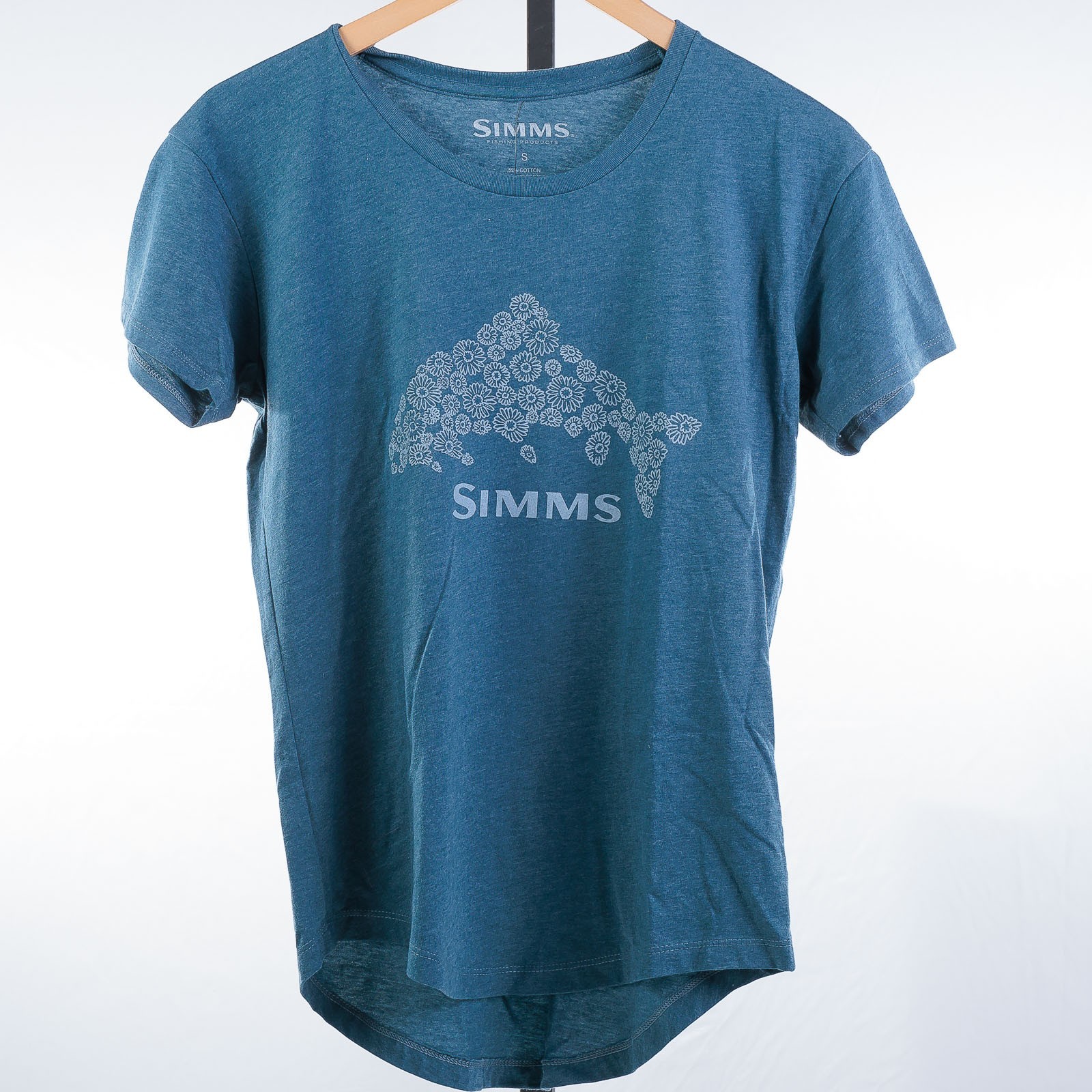 Simms Floral Trout T-Shirt - Steel Blue