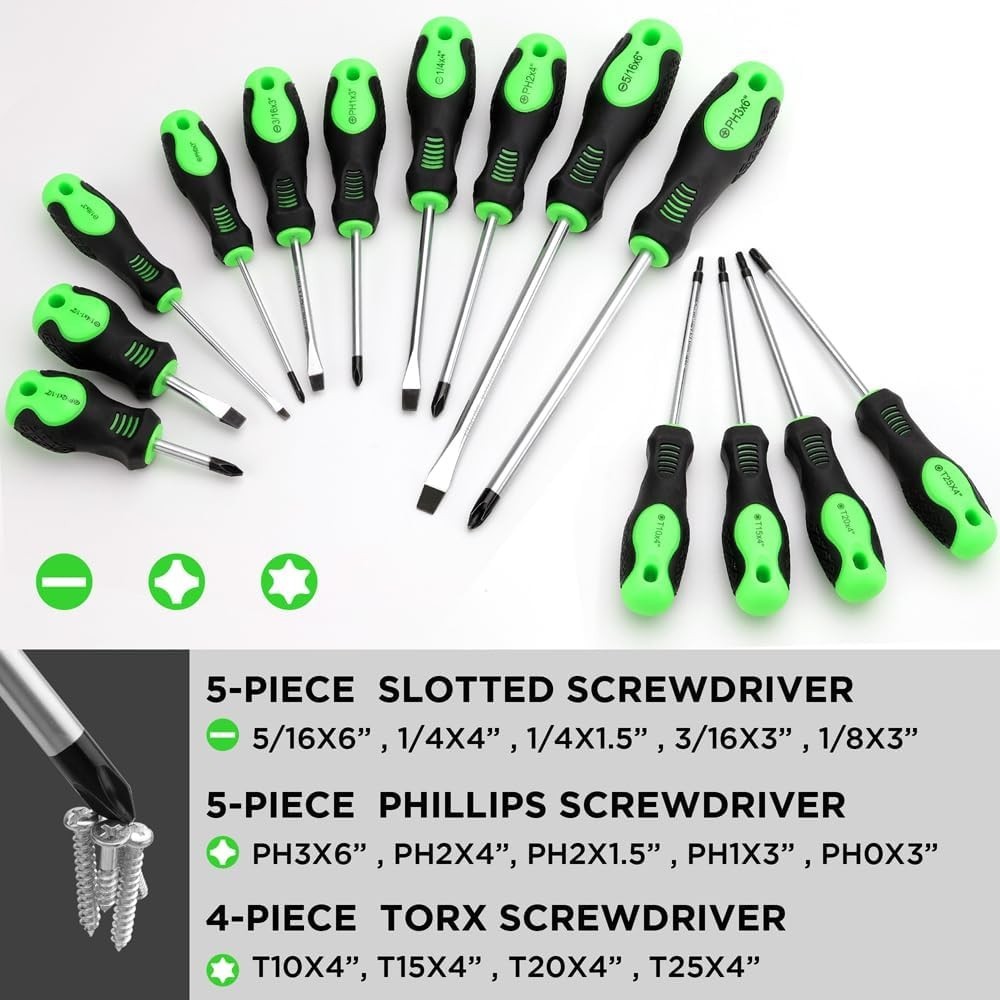 SWANLAKE 86PCS Magnetic Screwdriver Set,Includes Slotted/Phillips/Torx Mini P...