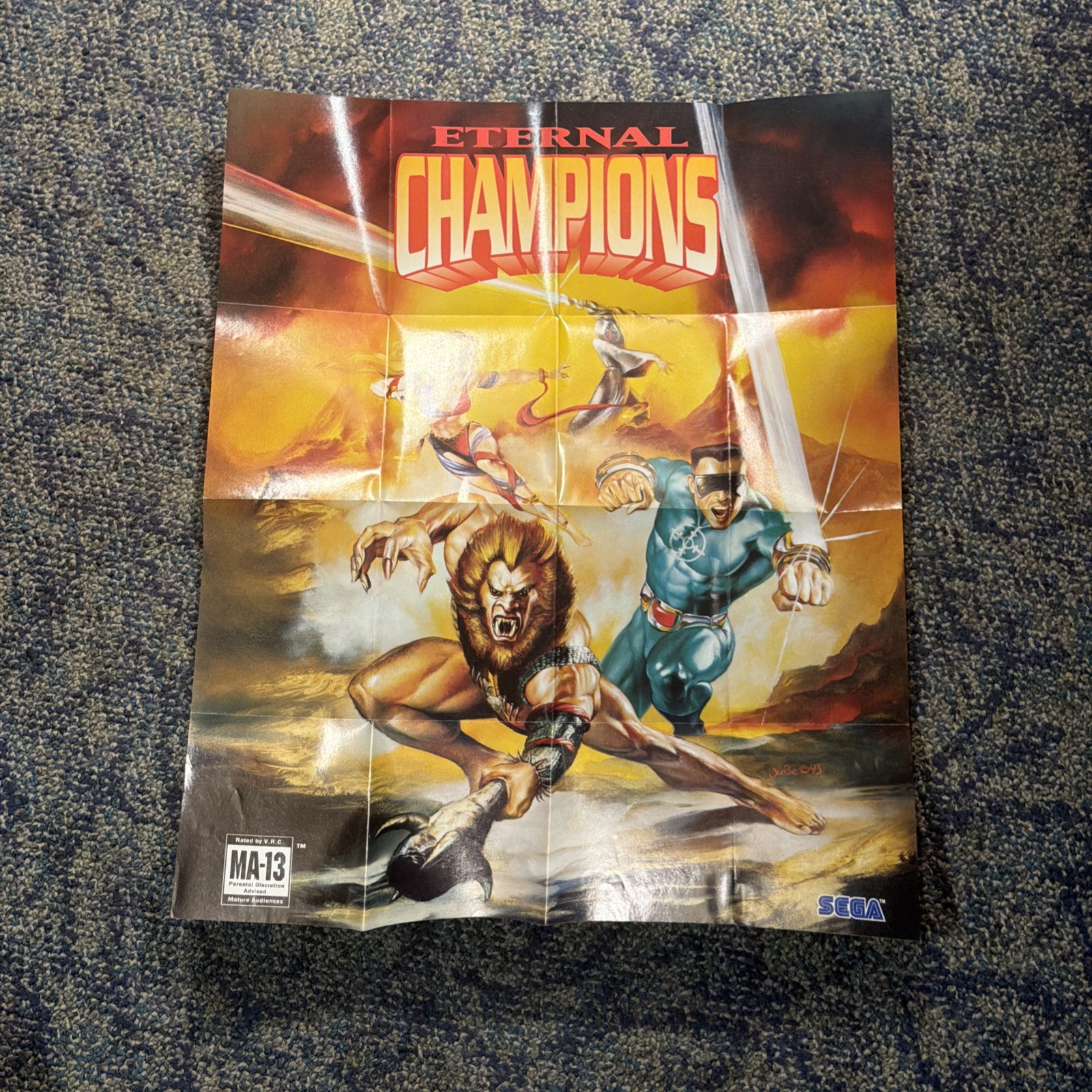 Eternal Champions Sega Genesis Insert 21x17 Poster Authentic  **Free Shipping!**