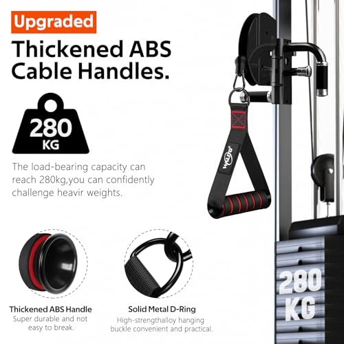 Exercise Handles, Cable Machine Handles for Gym Cable Attachments 1-Black Red
