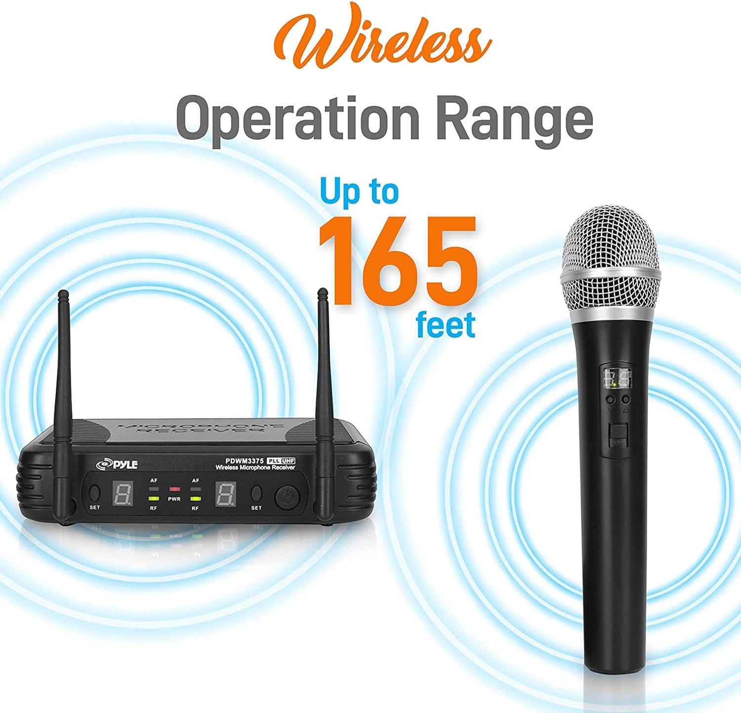 Professional Wireless Handheld Microphone System - Dual UHF Band, Wireless, Hand