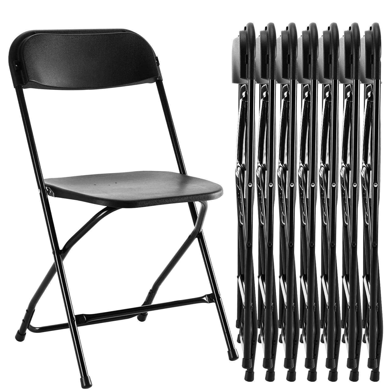 Sweetcrispy Folding Chair 8 Pack, Plastic Foldable Chairs with 330-Pound Capacit