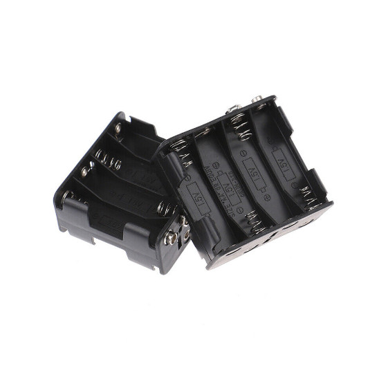 2Pcs Black Plastic Battery Holder Case w Wire for 8 x AA 12V Batteries