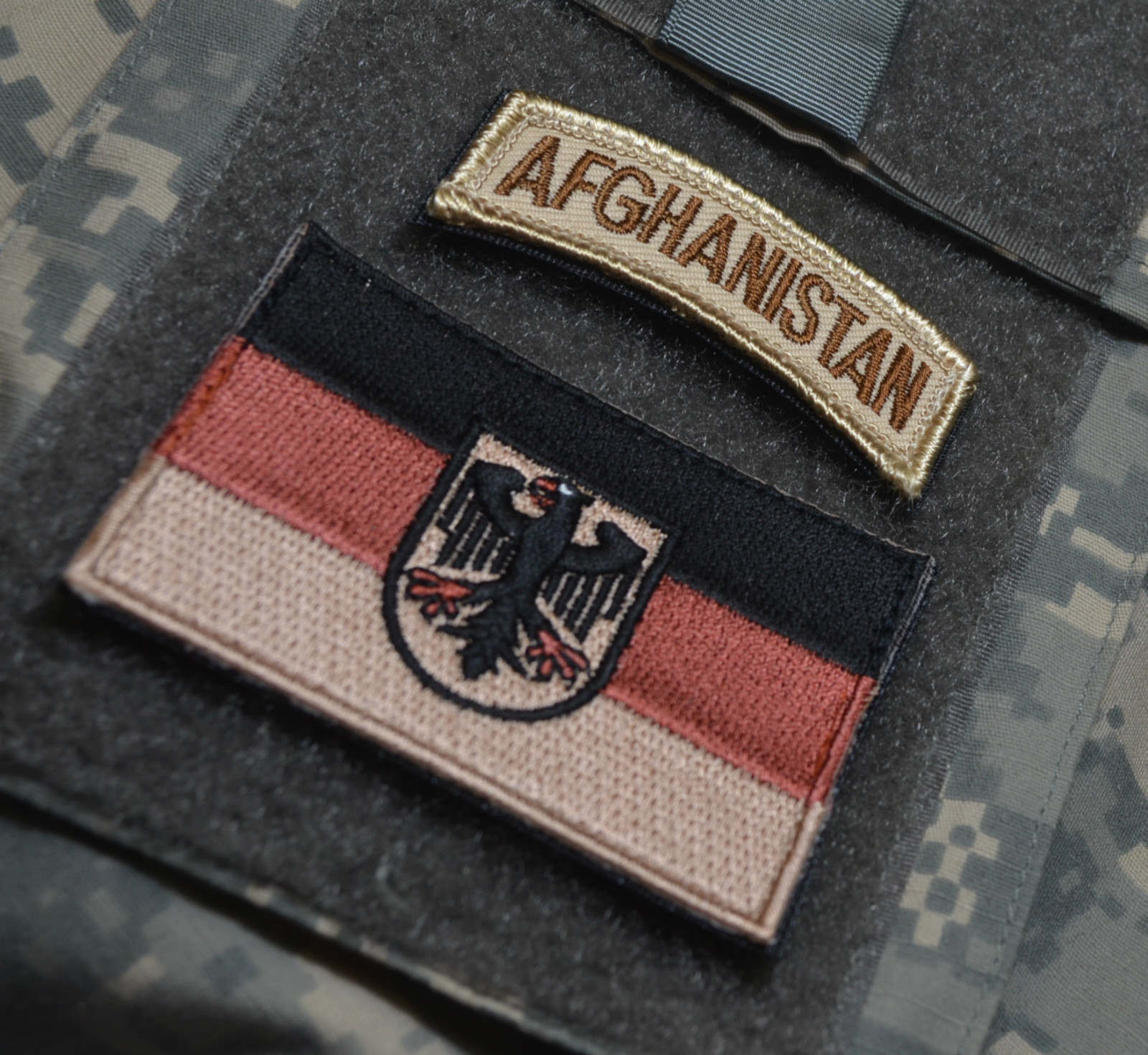 KANDAHAR WHACKER© NATO ISAF KSK SP OPS FLAG: GERMAN Bundeswehr + AFGHANISTAN TAB