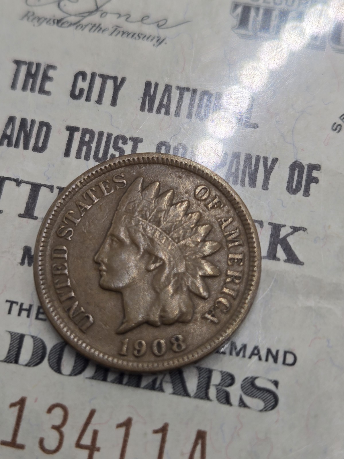 1908-S Indian Cent Nice Chocolate Brown AU- Nice Original Never Cleaned ☆ 970