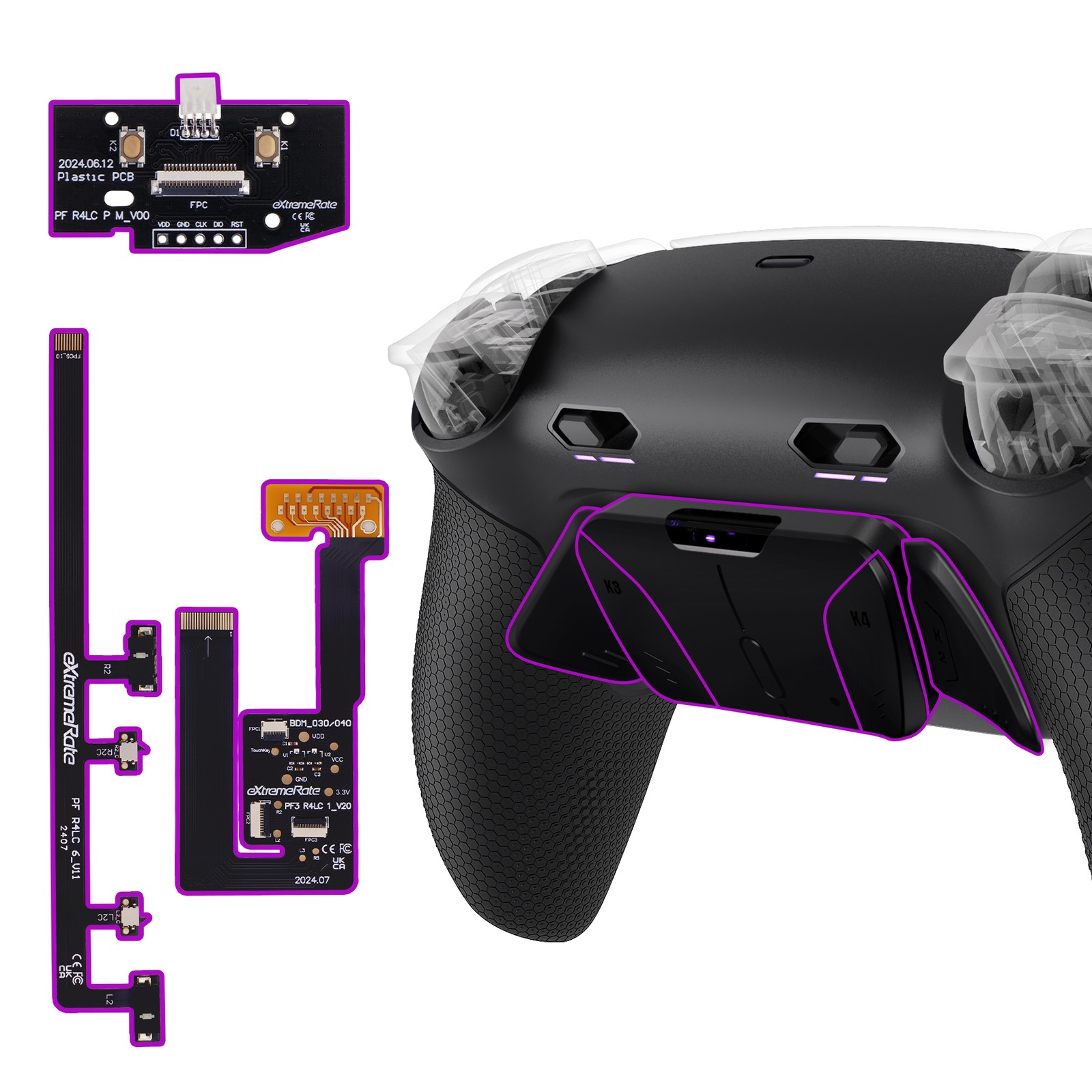 RISE4 Back Paddles w/Clicky Trigger Stops for PS5 Controller BDM-030/040/050/060