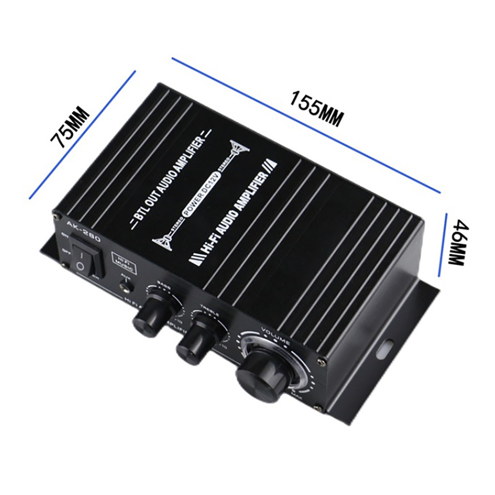 1 PC Protable 2.0 Channel AK280 Mini HIFI Stereo Audio Power Digital Amplifier