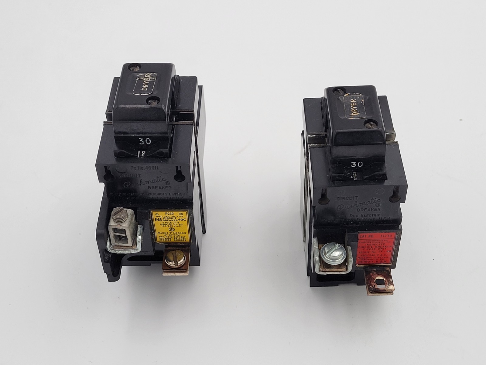 Pushmatic 30 A 2-Pole Dryer Circuit Breaker Bulldog ITE Gould P230/31230