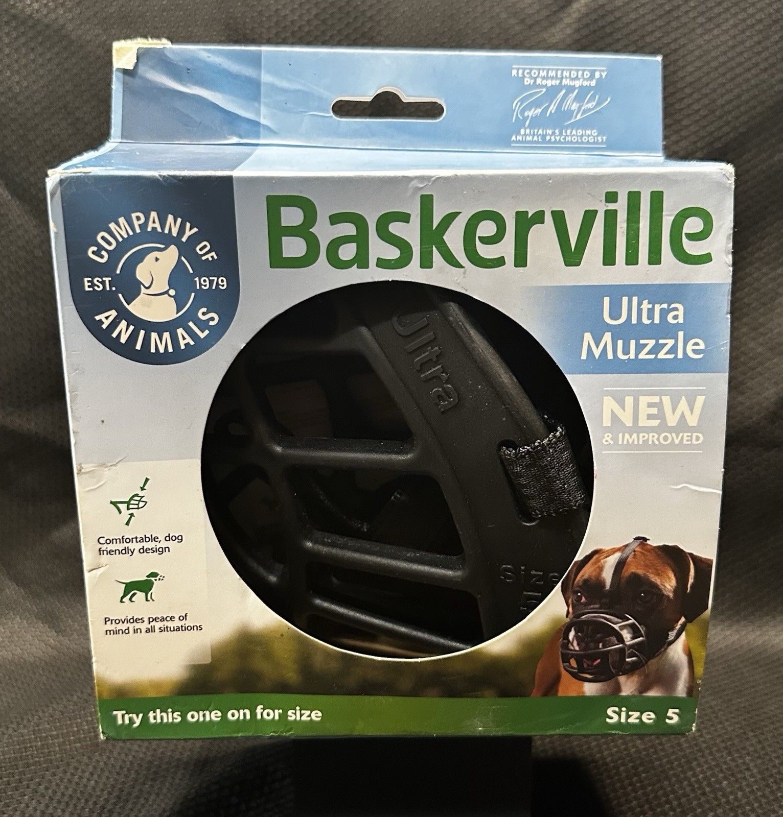 Baskerville Ultra Muzzle Size 5 Black Safety German Shepherd Pit Bull Golden