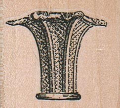 Vase Plain 1 3/4 x 1 1/2" Mounted Rubber Stamp, Objects Stamp