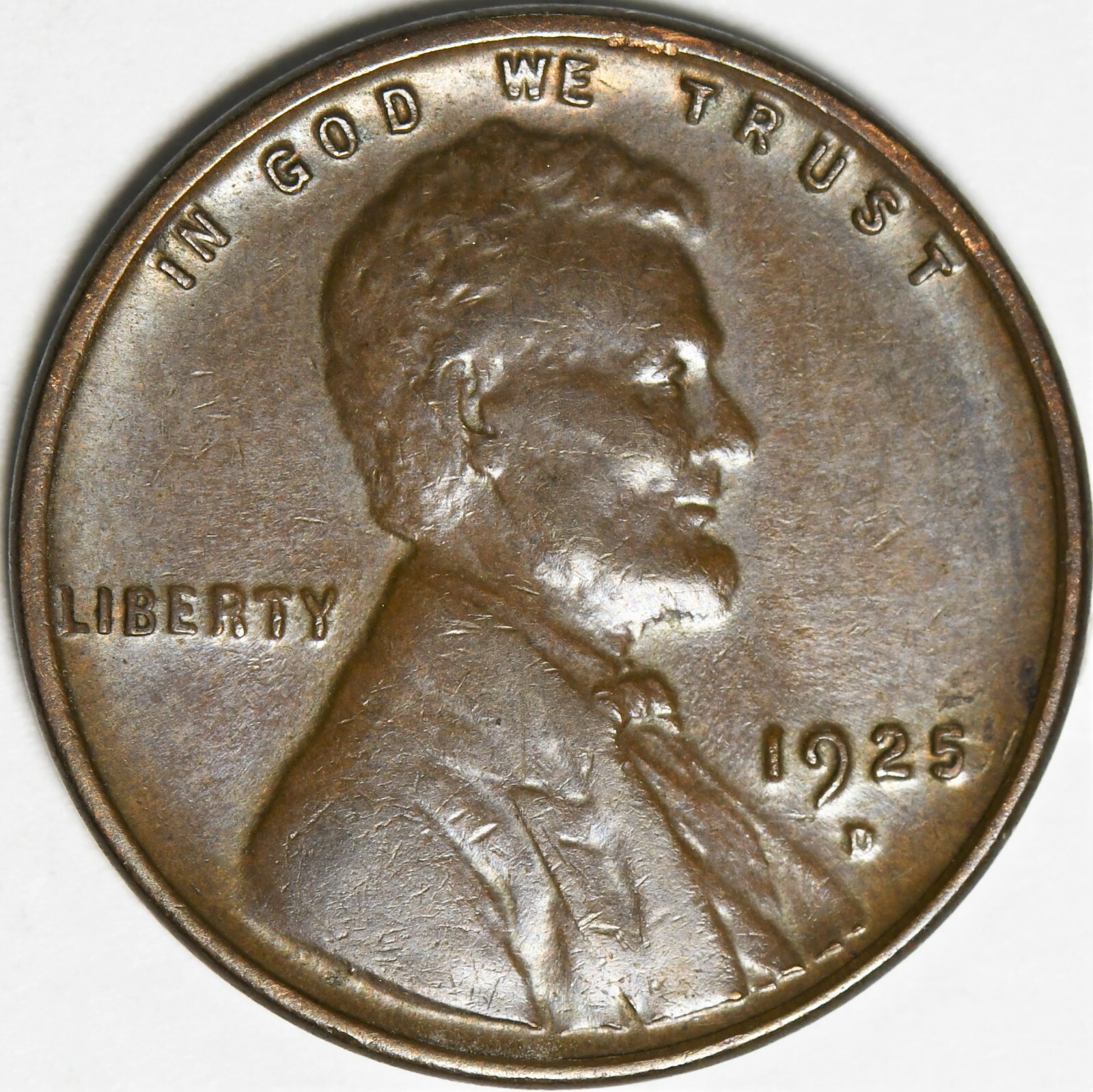 1925 d Lincoln Wheat cent, beautiful original cent with a weak reverse strike.