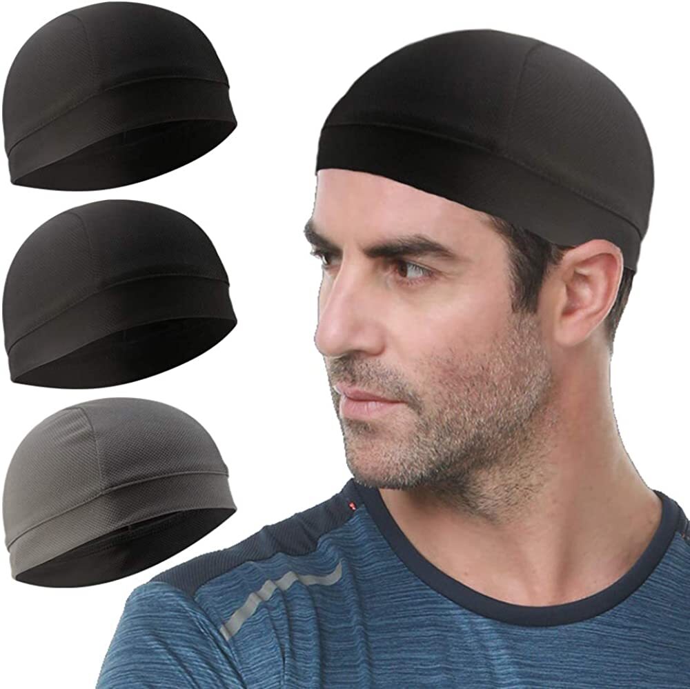 3 Pack Men Women Cooling Skull Cap Helmet Liner Wicking for Cycling Running Hat